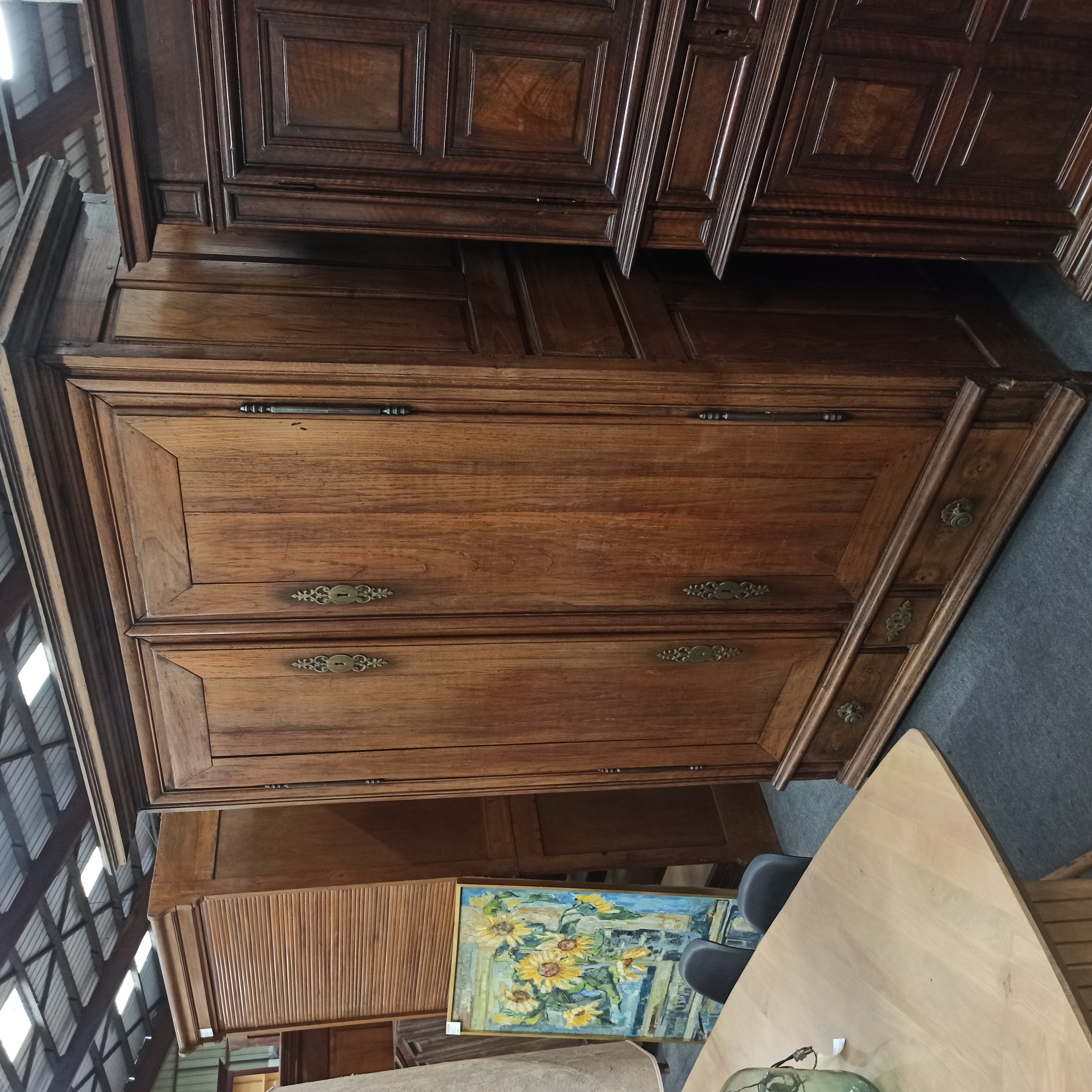 ARMOIRE 2 PORTES 3 TIROIRS 170/225/70 CM EN CHENE 