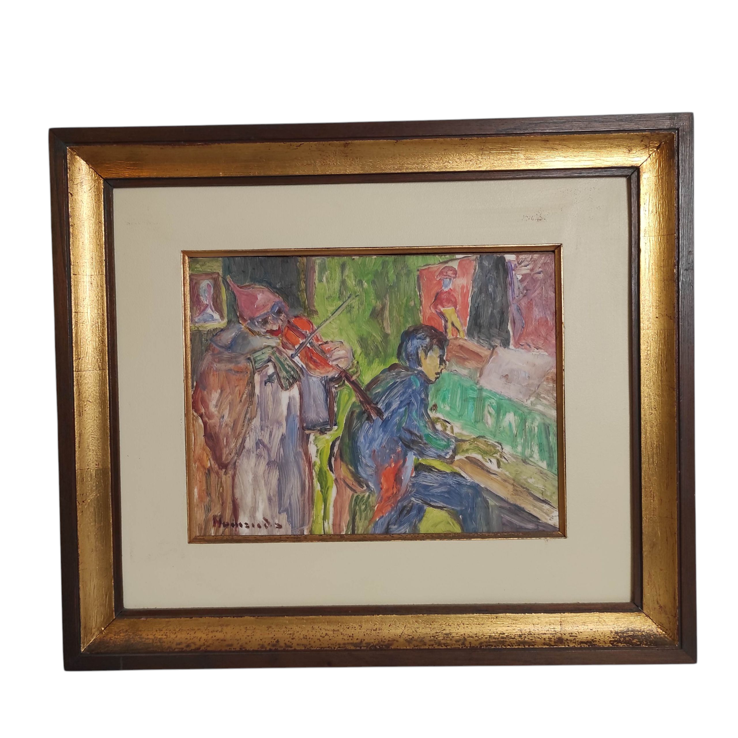 HSP LE PIANISTE ET LE CLOWN VIOLONISTE 33 x 25 HC