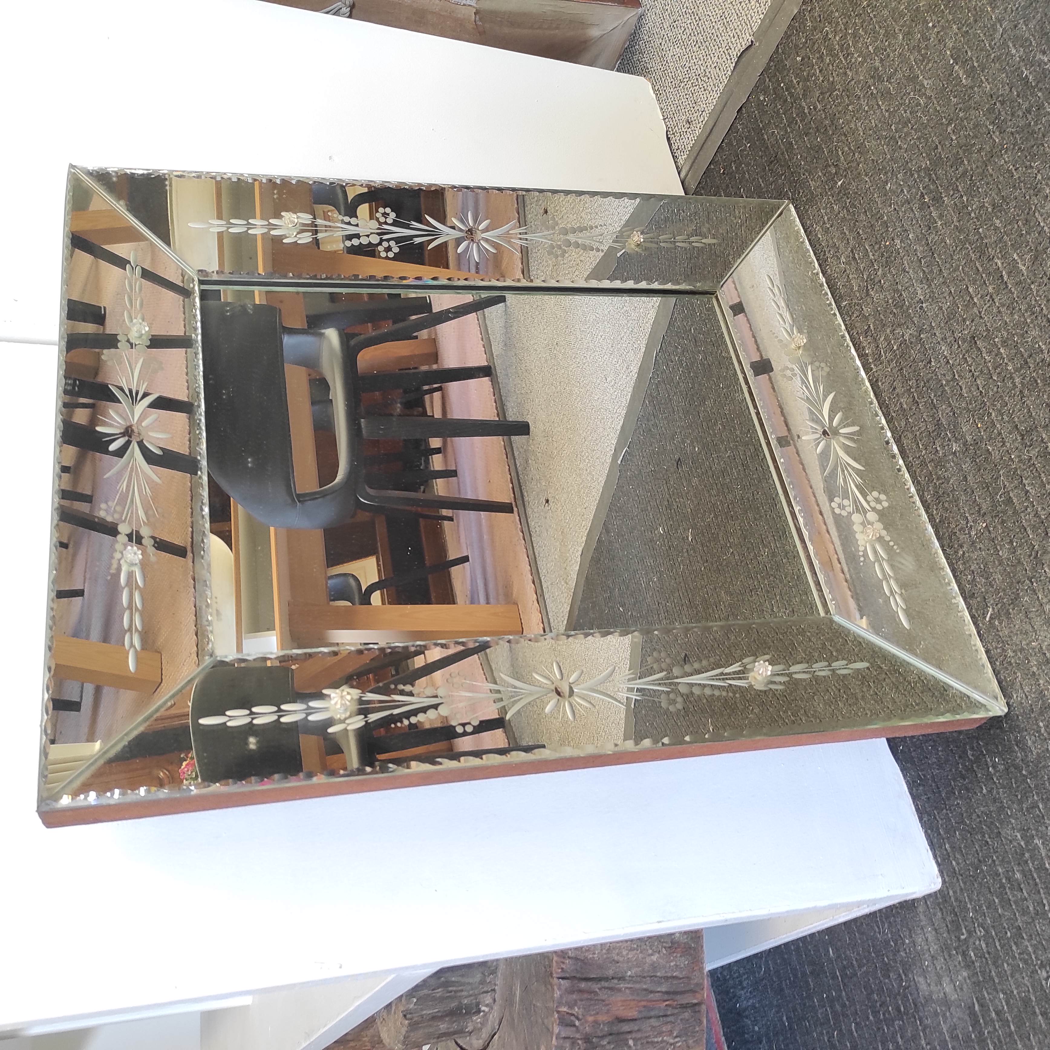 MIROIR VENITIEN 52/65 CM ANNEES 50