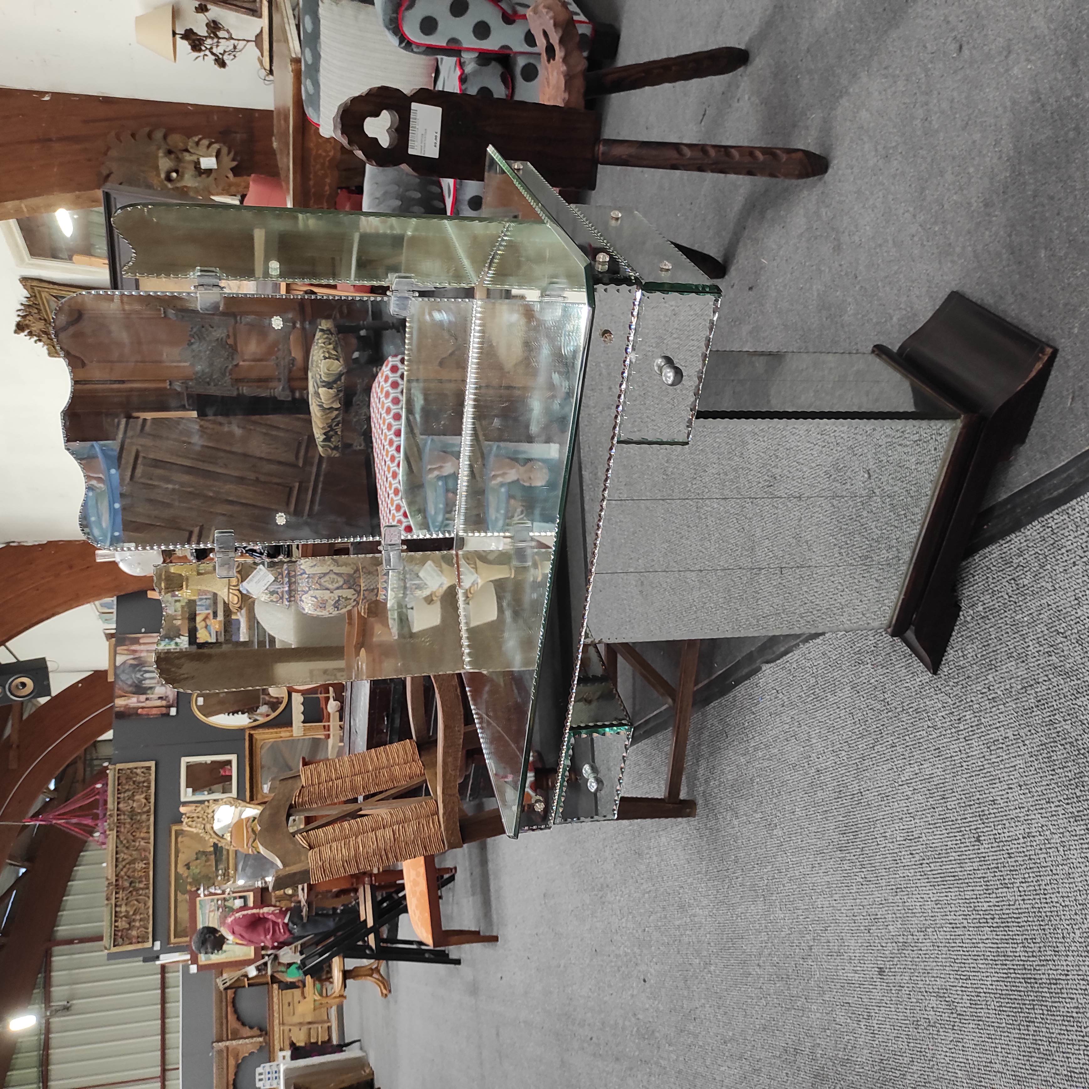 PETITE COIFFEUSE MIROIR 2 TIROIRS 115 x 75 x 48 CM