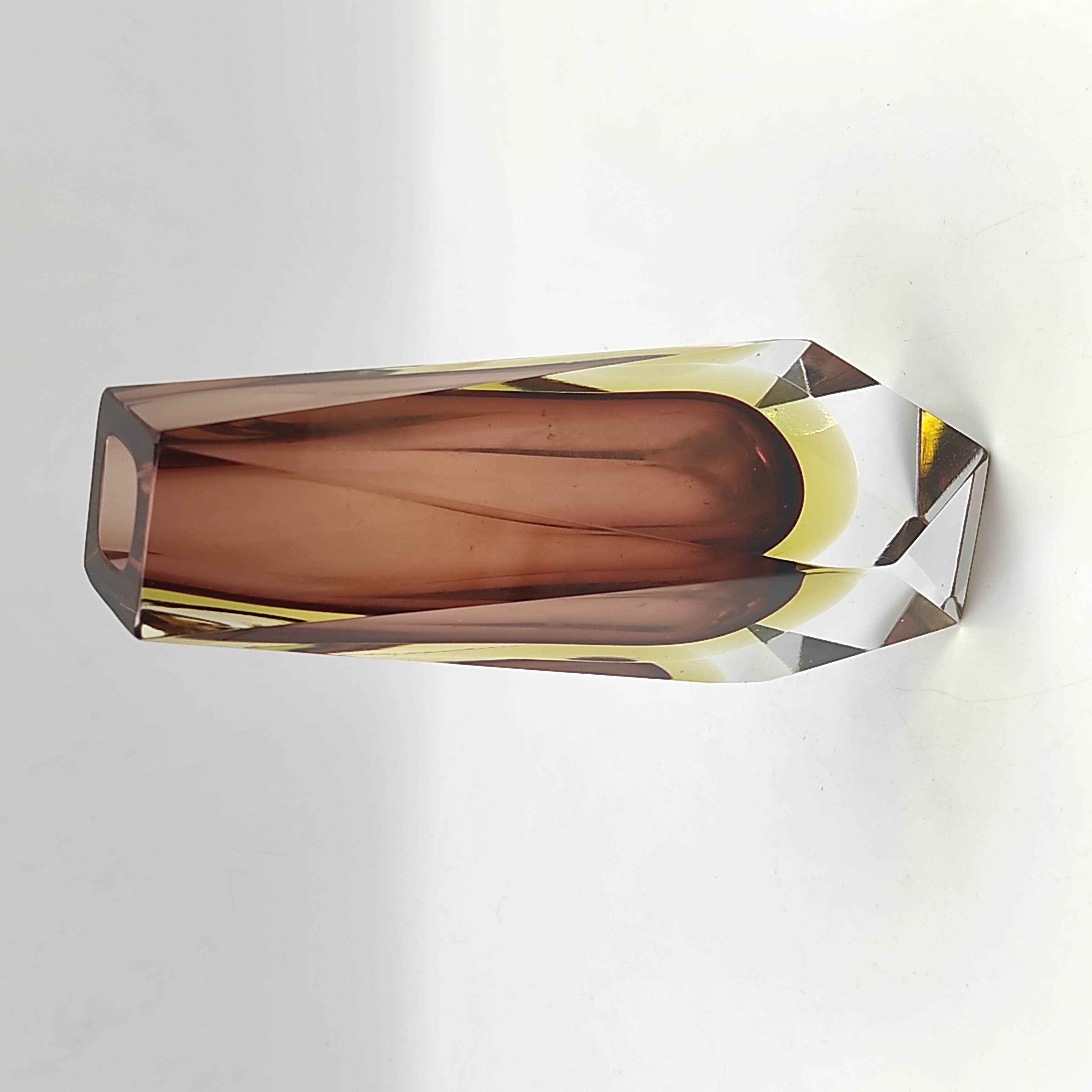FLAVIO POLI SOLIFLORE 17 CM VERRE DE MURANO PRUNE