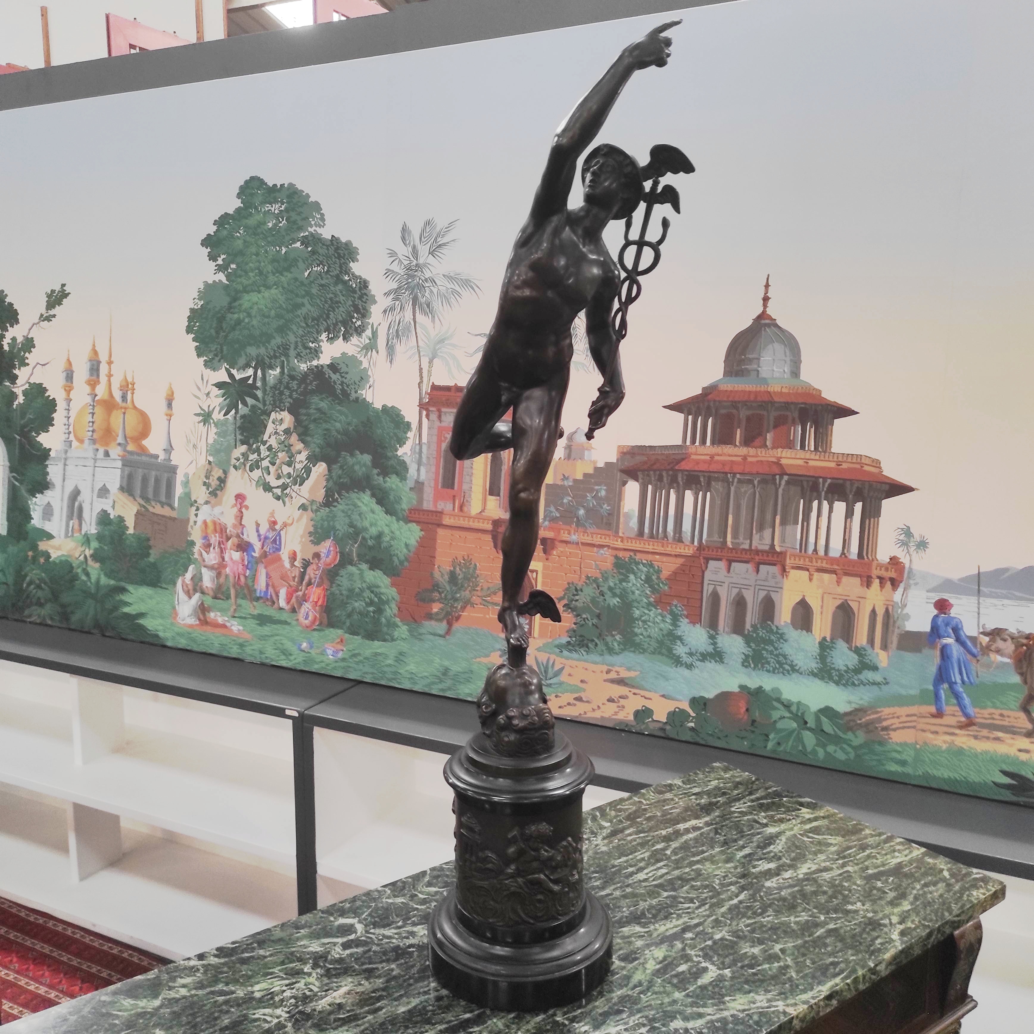 BRONZE DE J DE BOLOGNE HERMES SOUFFLE PAR EOLE EN L ETAT H 83 CM 