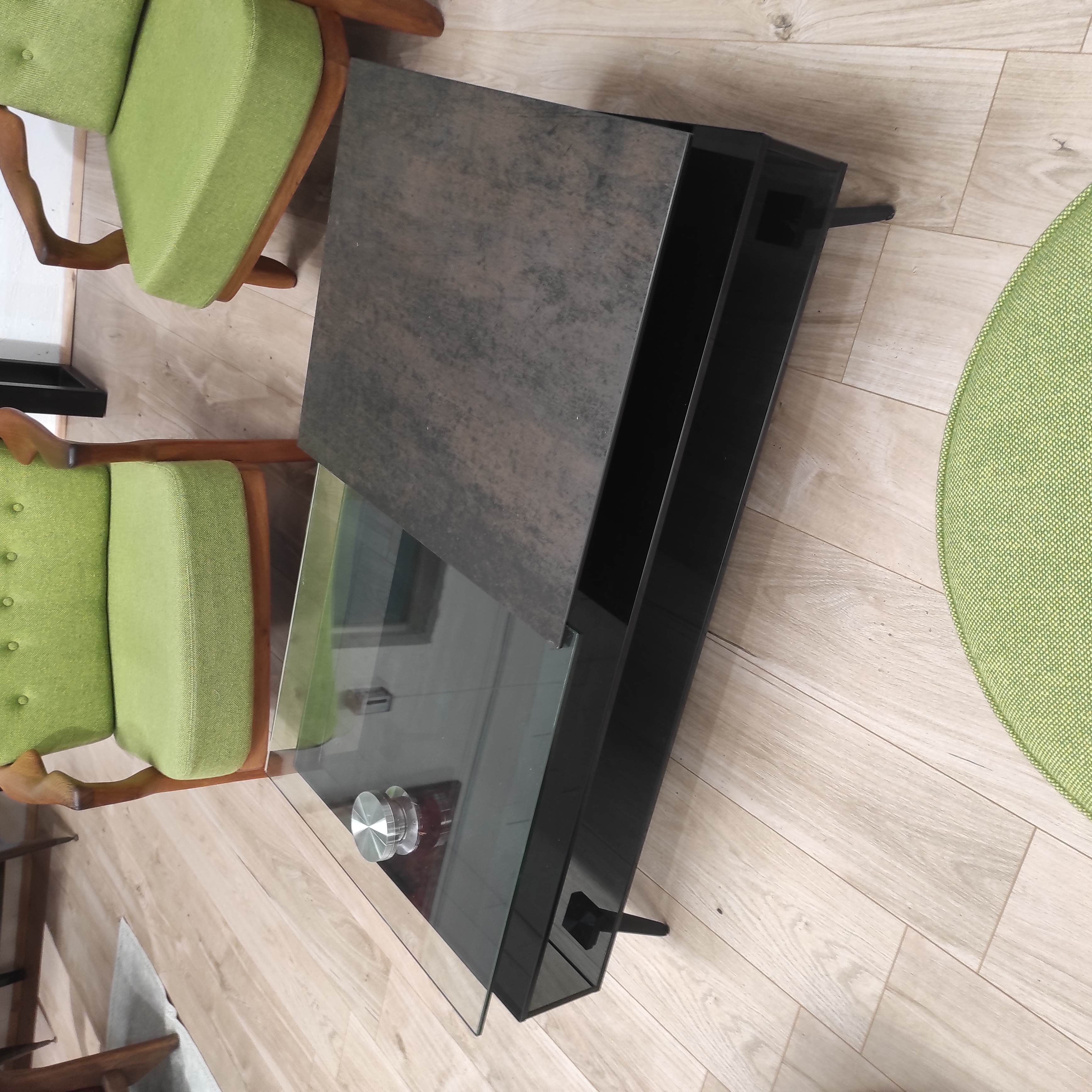 TABLE BASSE ROCHE BOBOIS PLATEAUX PIVOTANTS 110 x 65 x 40 CM