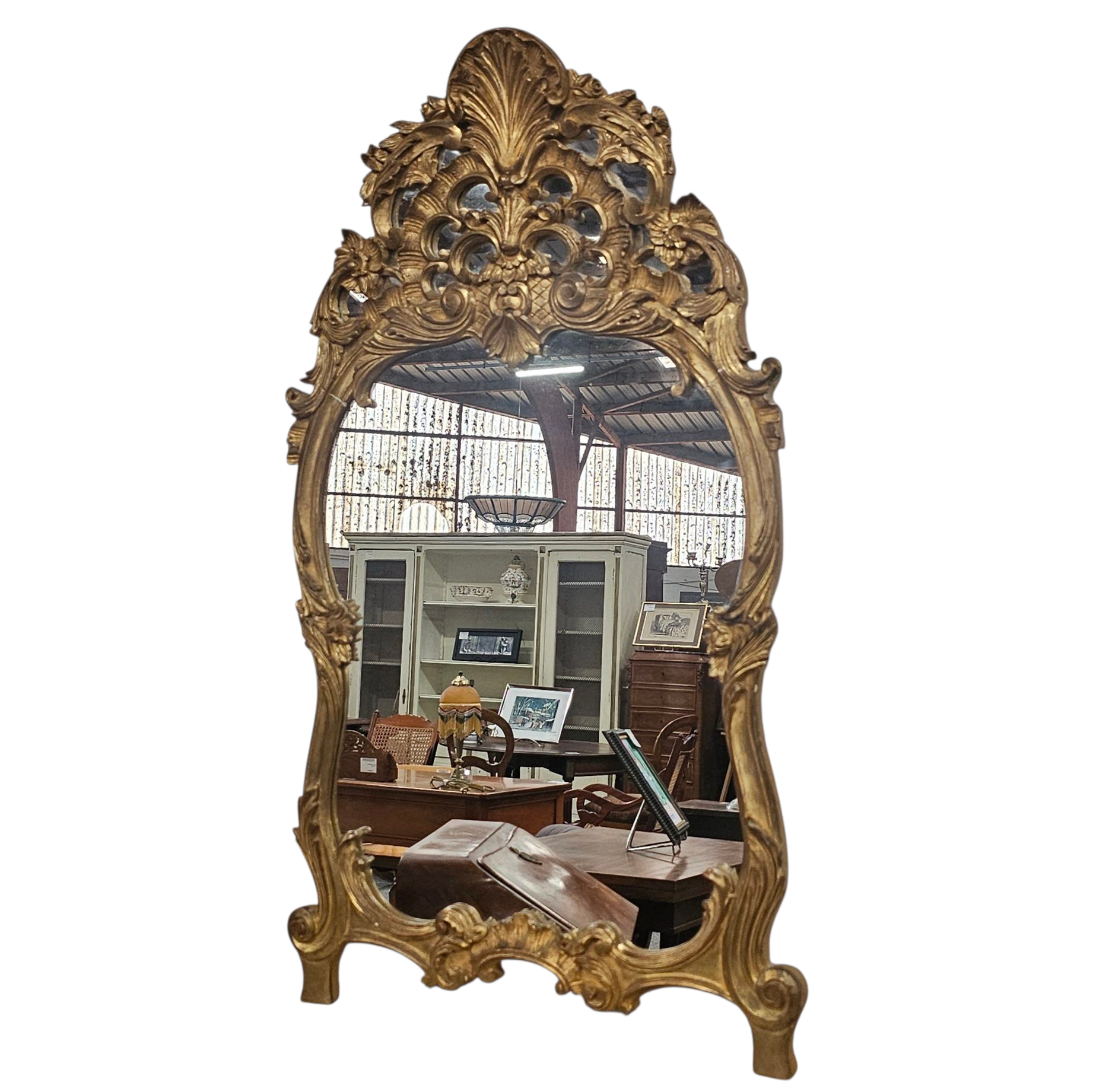 MIROIR DORE A FRONTON 104 x 60 CM