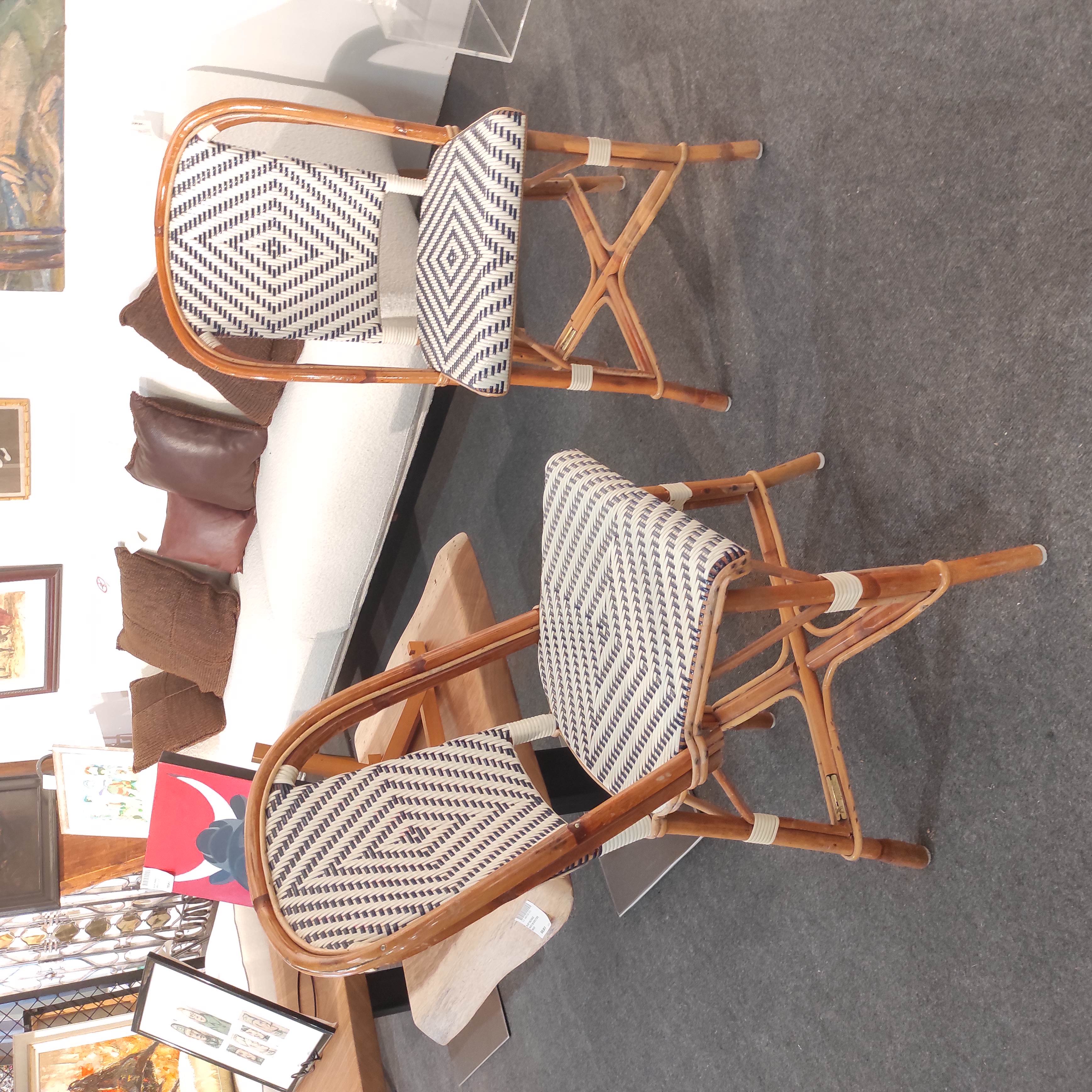 MAISON DRUCKER PAIRE DE CHAISES BISTROT NOIRES ET BLANCHES 85 x 50 x 42 CM