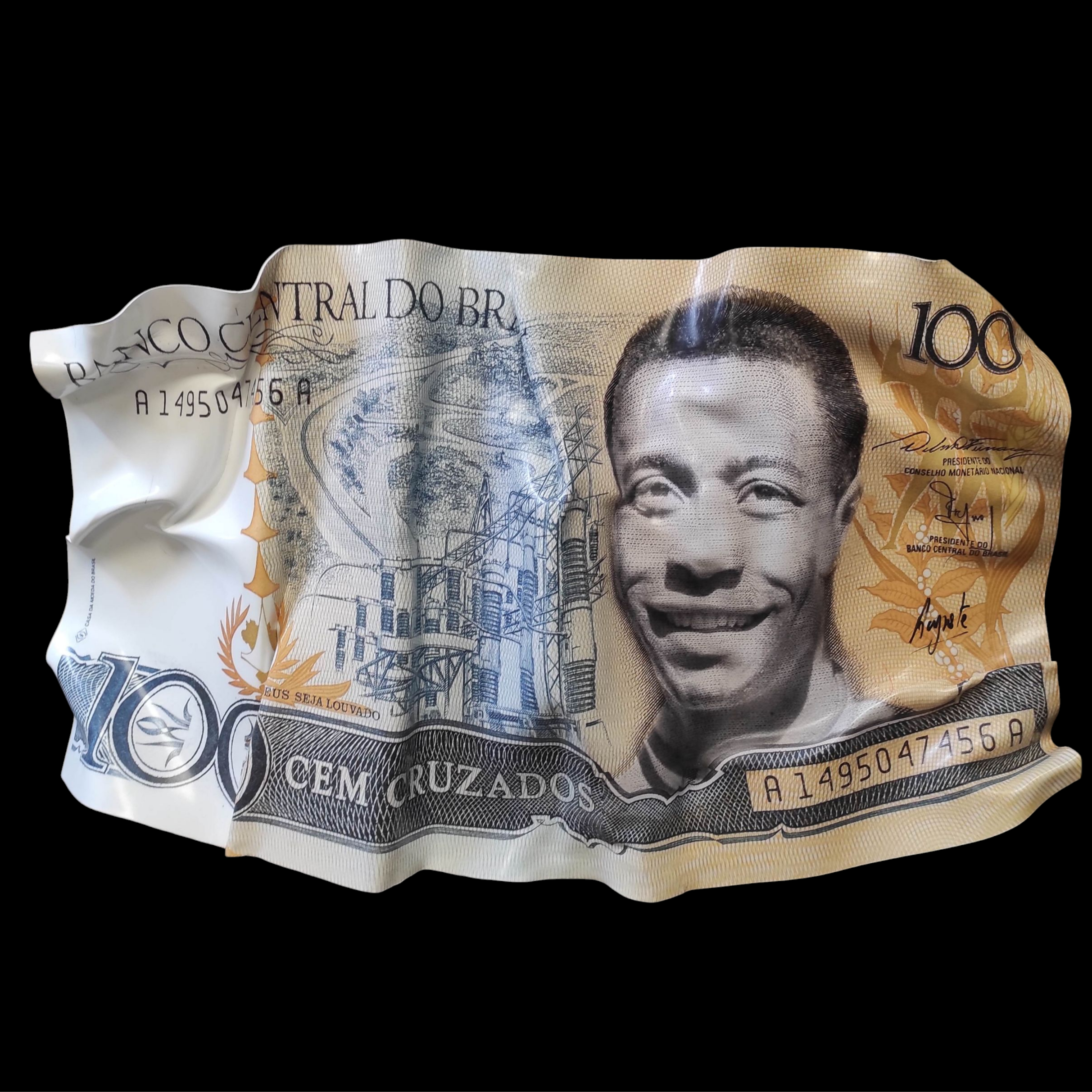 AUGUSTE ARTISTE BILLET PELE IS ART 100/66 CM