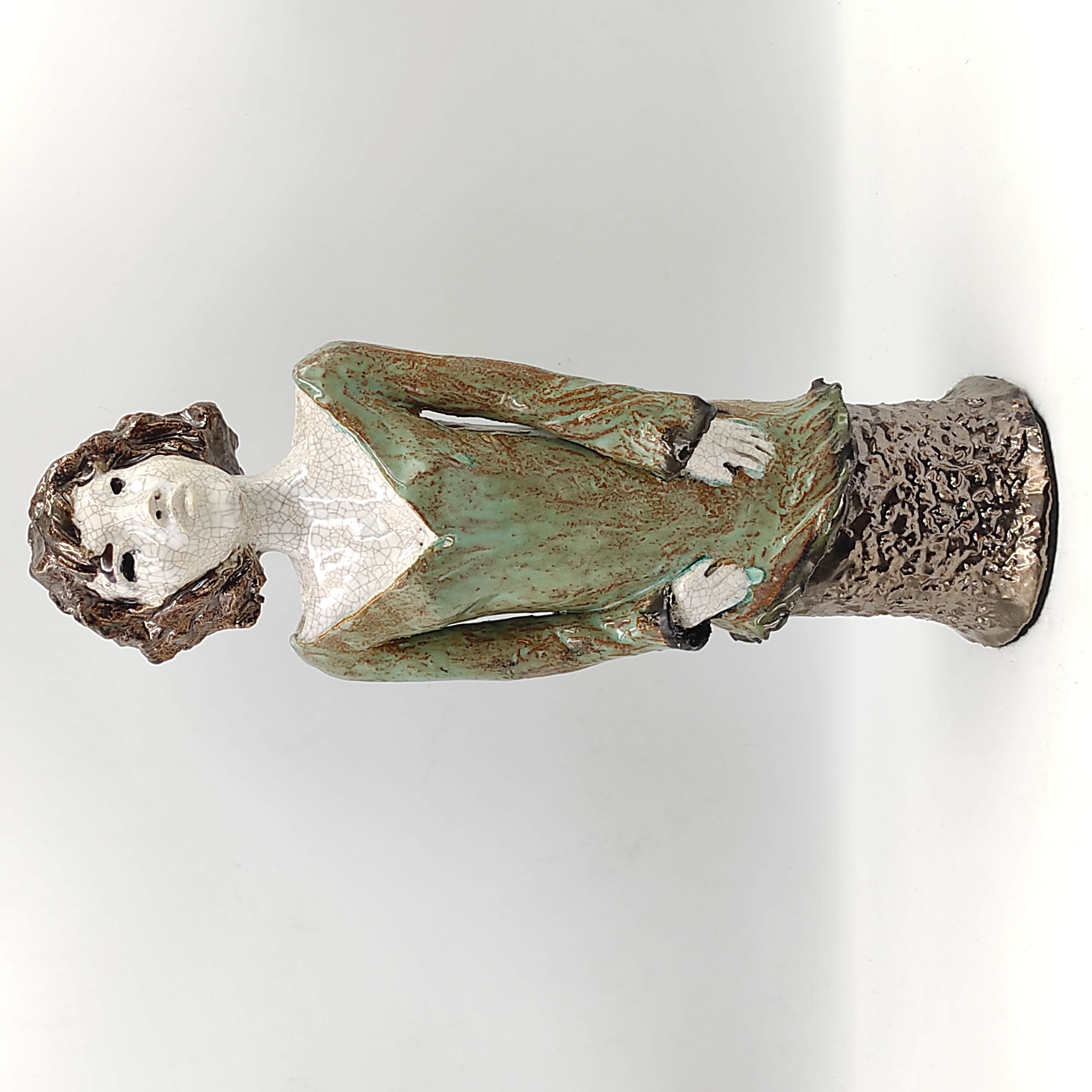 STATUETTE COCO RAKU CRAQUELE 36 CM