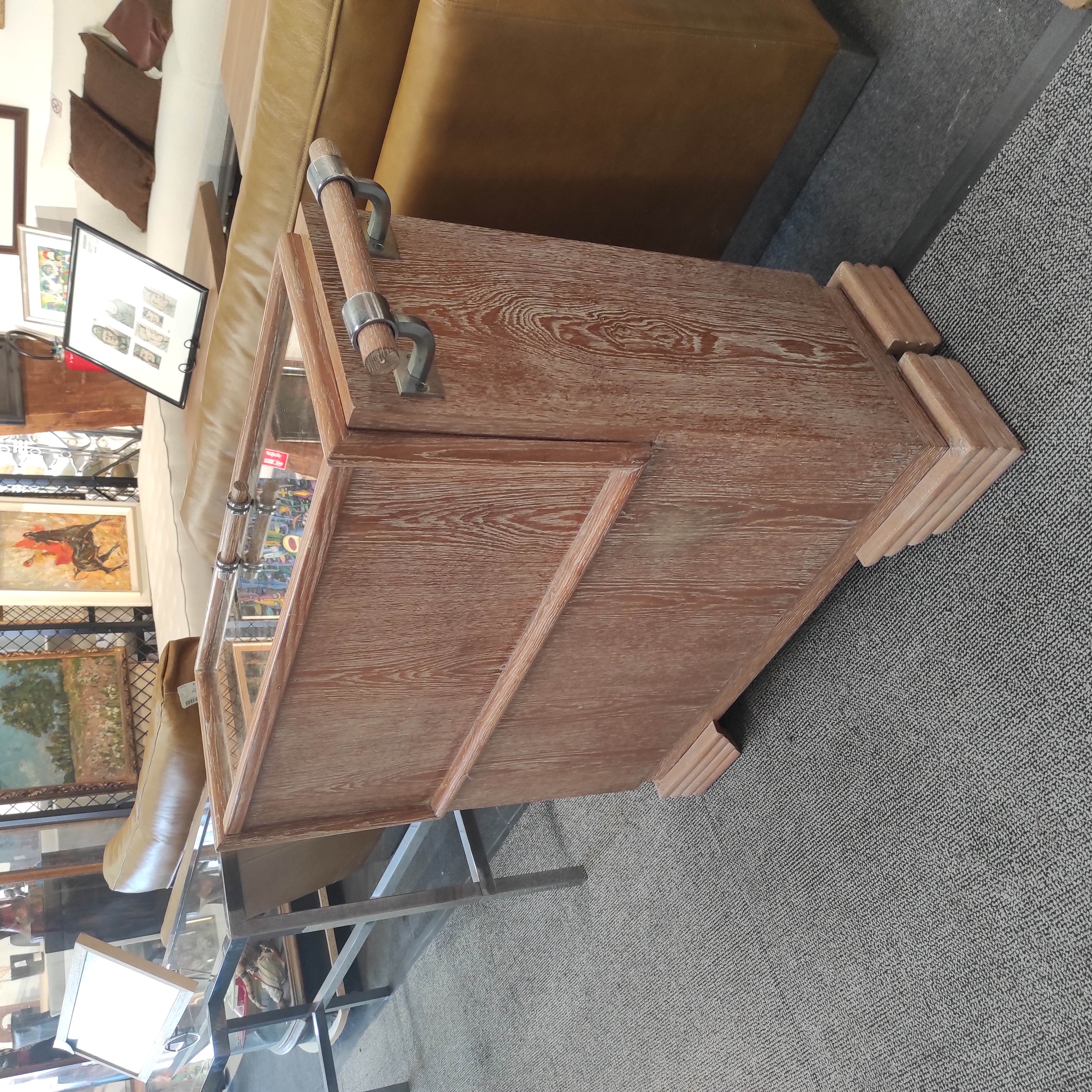 BAR EN CHENE CERUSE 87/78/33 CM STYLE ART DECO