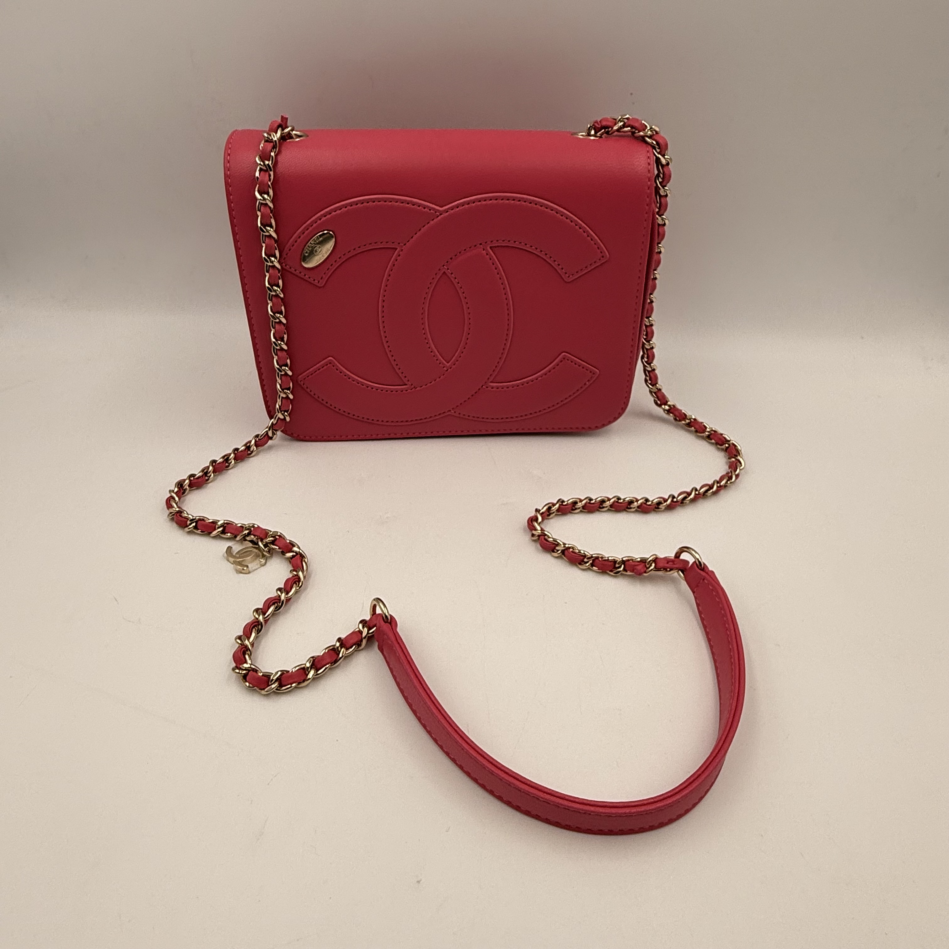 CHANEL SAC MANIA FLAP A BANDOULIERE (27692580) EN CUIR ROSE + DUST BAG - NEUF