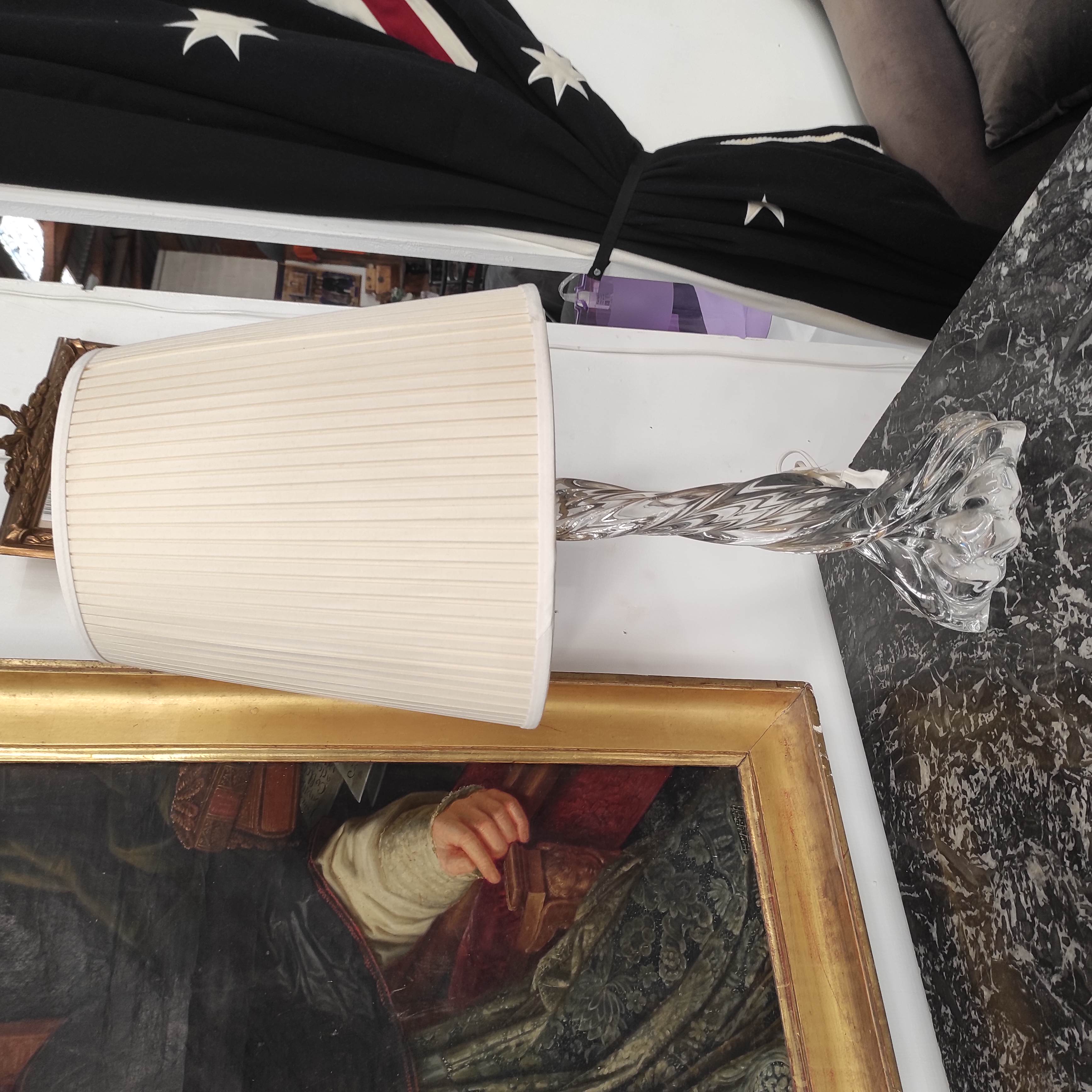 BACCARAT LAMPE EN CRISTAL 1 ECLAT H 73 CM ( AVEC ABAT JOUR)