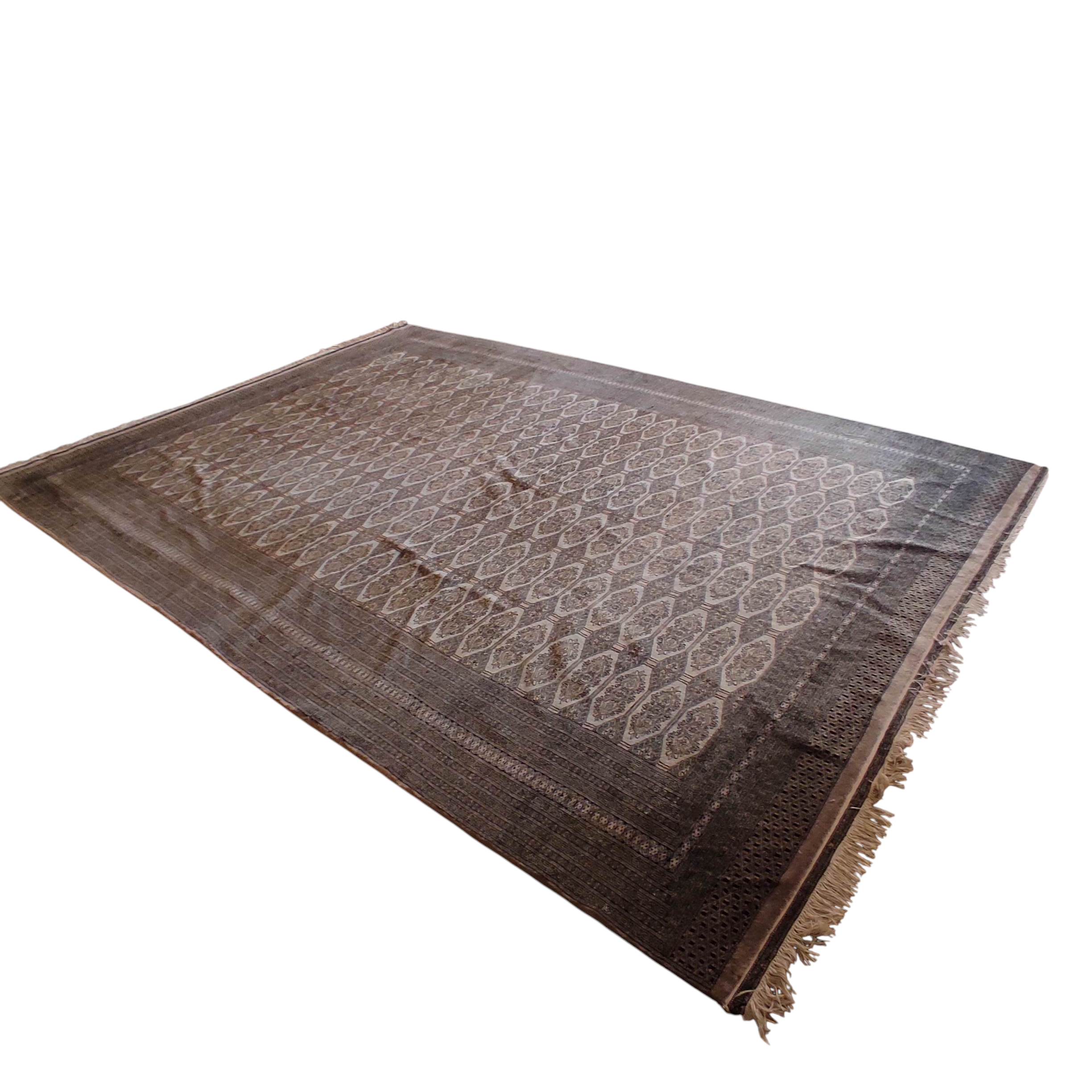 IMPORTANT TAPIS LAINE ET SOIE 410 X 31 CM 