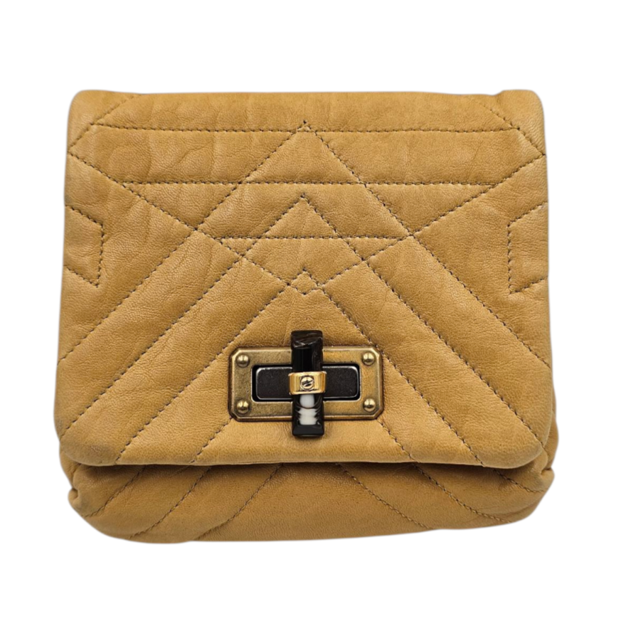 LANVIN MINI POCHETTE POP HAPPY EN CUIR JAUNE MATELASSE