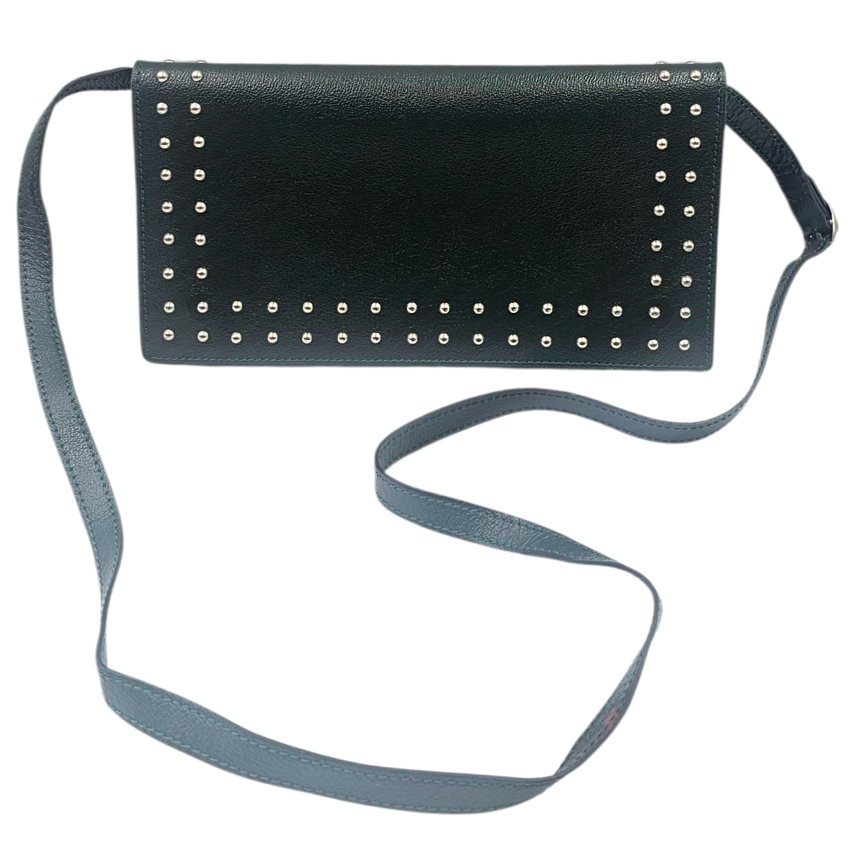 LAFFARGUE LES CLOUS SAC GRANDE CEREMONIE CUIR KAKI BANDOULIERE AMOVIBLE
