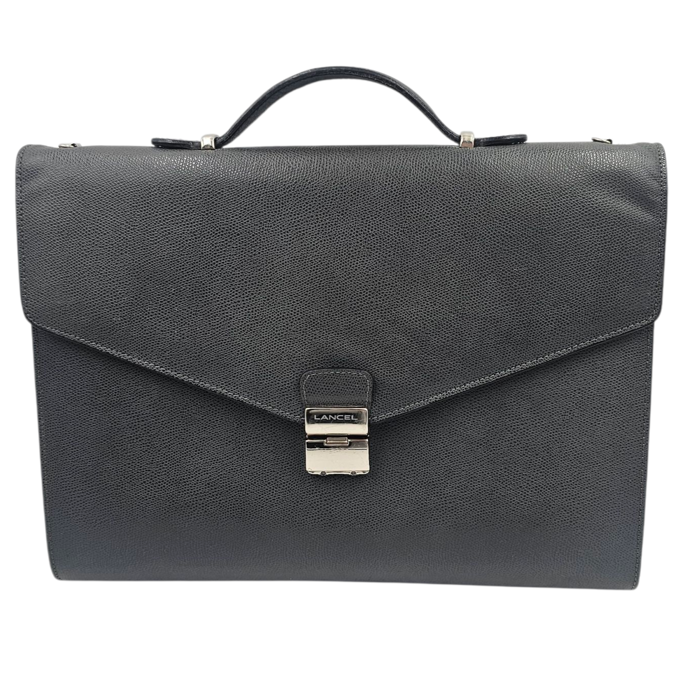 LANCEL CARTABLE EN CUIR GRIS GRAPHITE + BANDOULIERE NON D ORIGINE