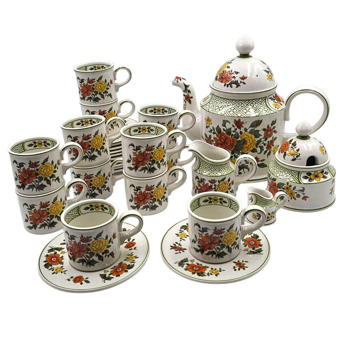VILLEROY ET BOCH SUMMERDAY SERVICE A CAFE 12 PERSONNES 28 PIECES
