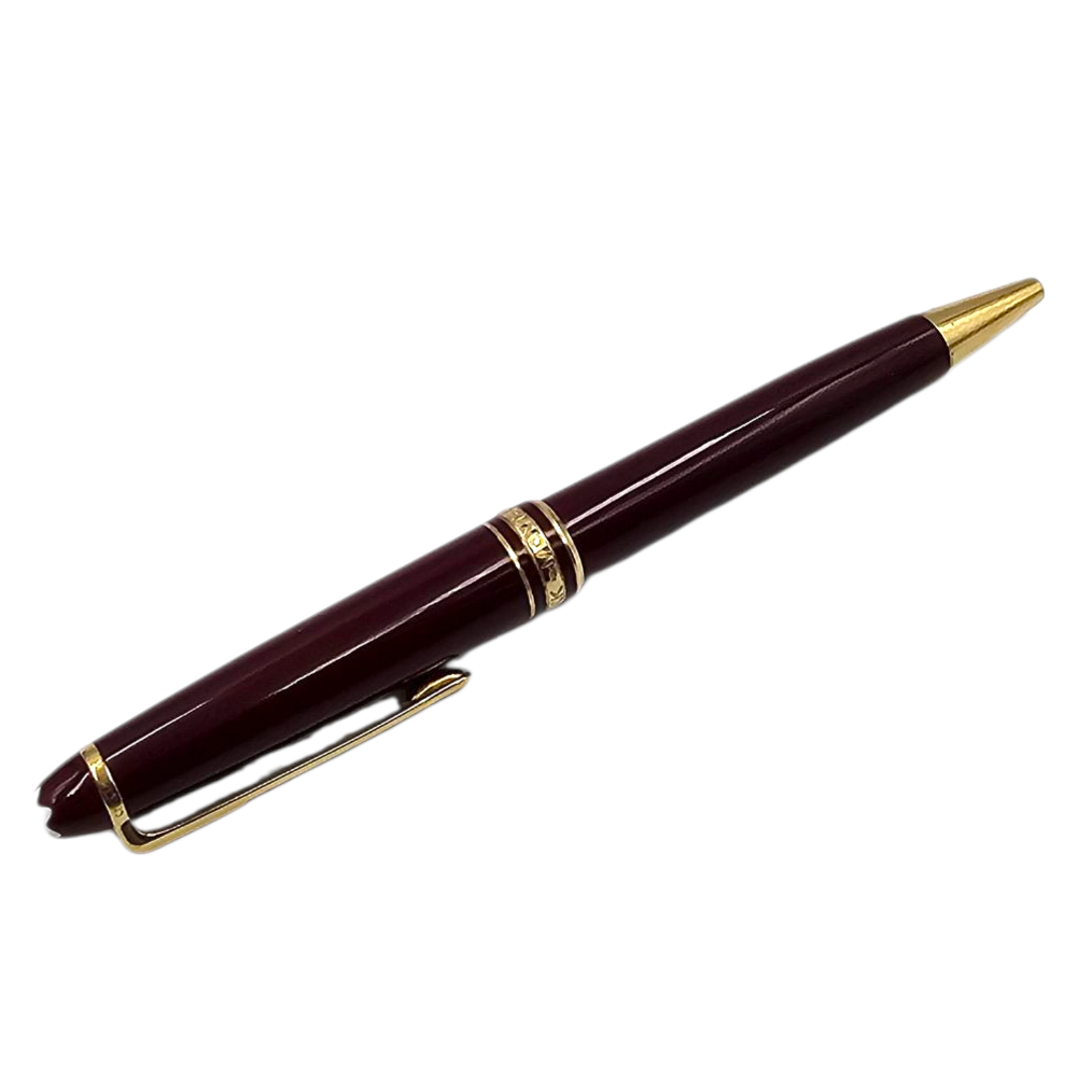 MONTBLANC MEISTERSTUCK STYLO BILLE (CM1687417) RESINE BORDEAUX ET PLAQUE OR