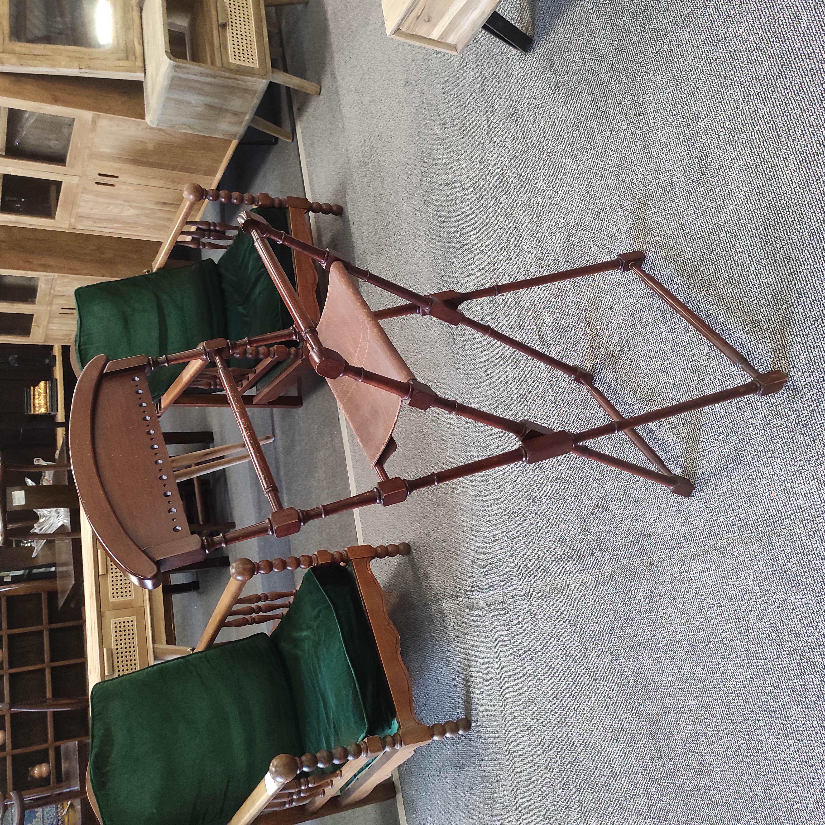 VALET DE NUIT PLIANT 50/112/32 CM CUIR ET ACAJOU