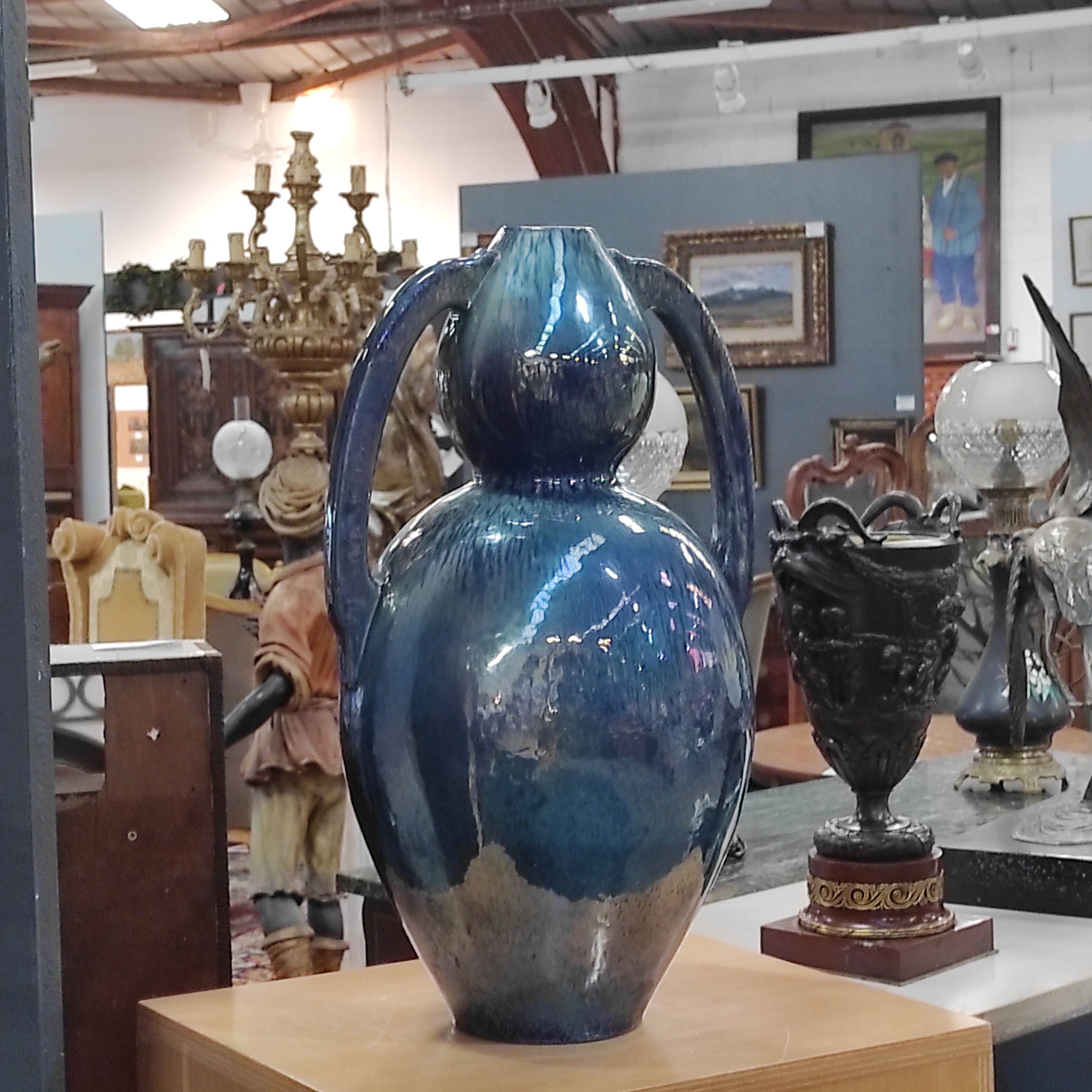 RAMBERVILLERS CYTERE IMPORTANT VASE EN GRES FLAMME H 51 CM