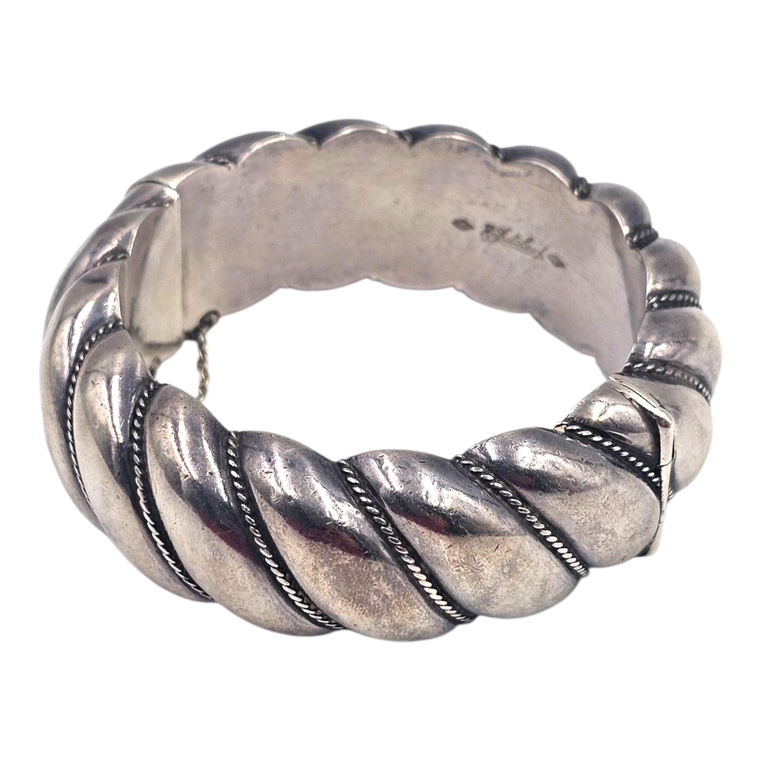 R. SITOLEUX BRACELET MANCHETTE TORSADE EN ARGENT (CRABE) 53.18 GR