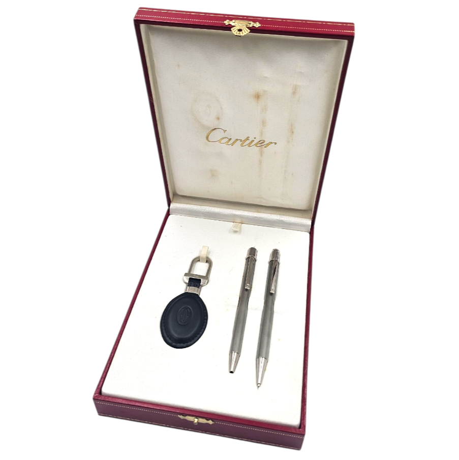 CARTIER COFFRET MUST II STYLO BILLE (550566) + STYLO MINE(23940) + PORTE-CLES 