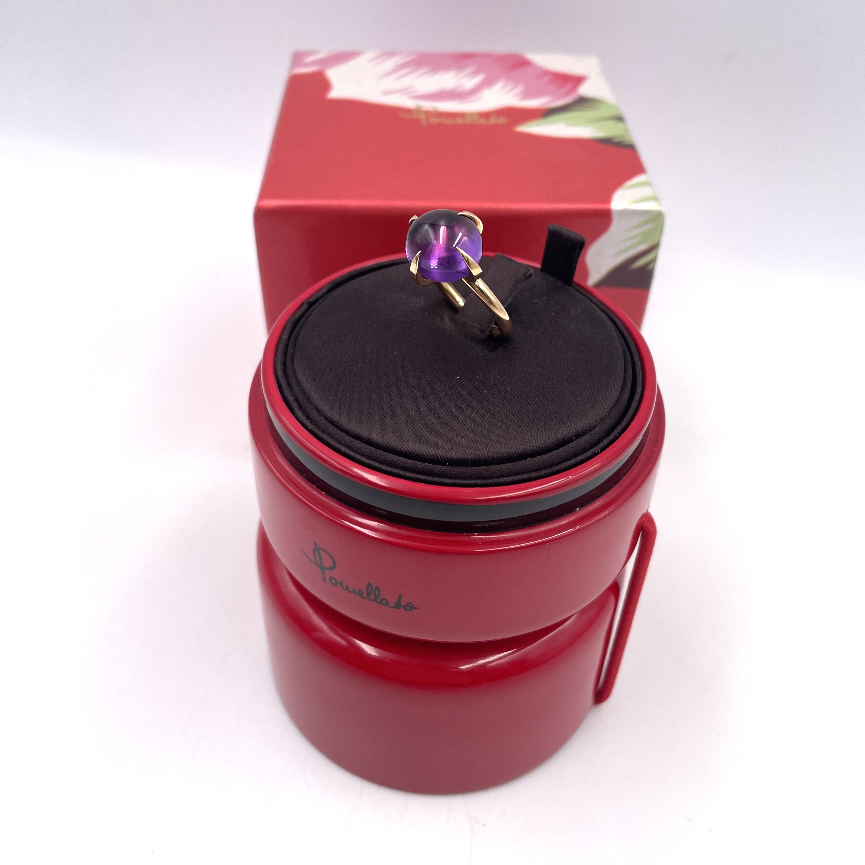 POMELLATO BAGUE VELENO EN OR (750) ET AMTHYSTE PB 6.57 GR T.54 + BOITE + FACT.