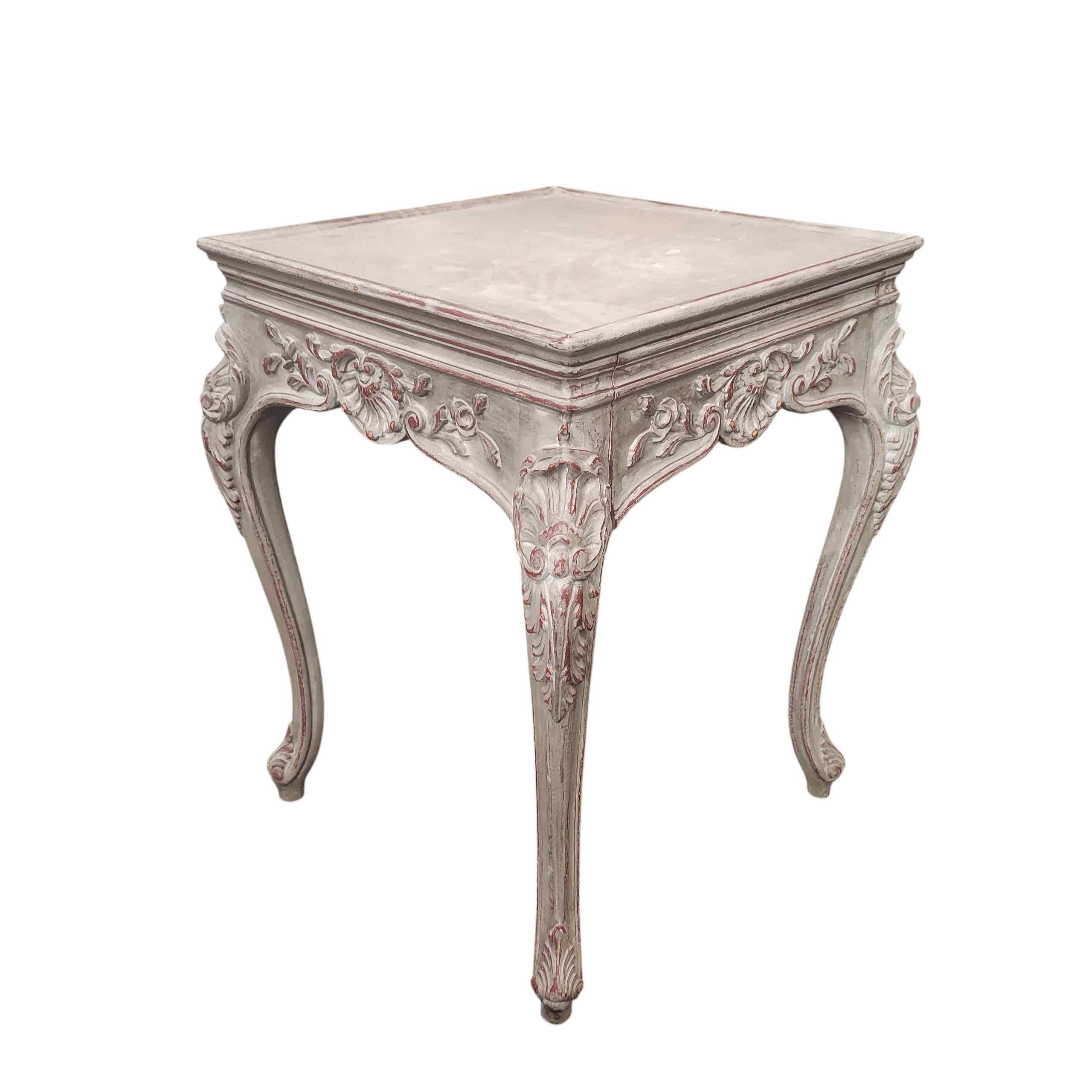 TABLE GRISE 52/70/52 CM DE STYLE LOUIS XV 