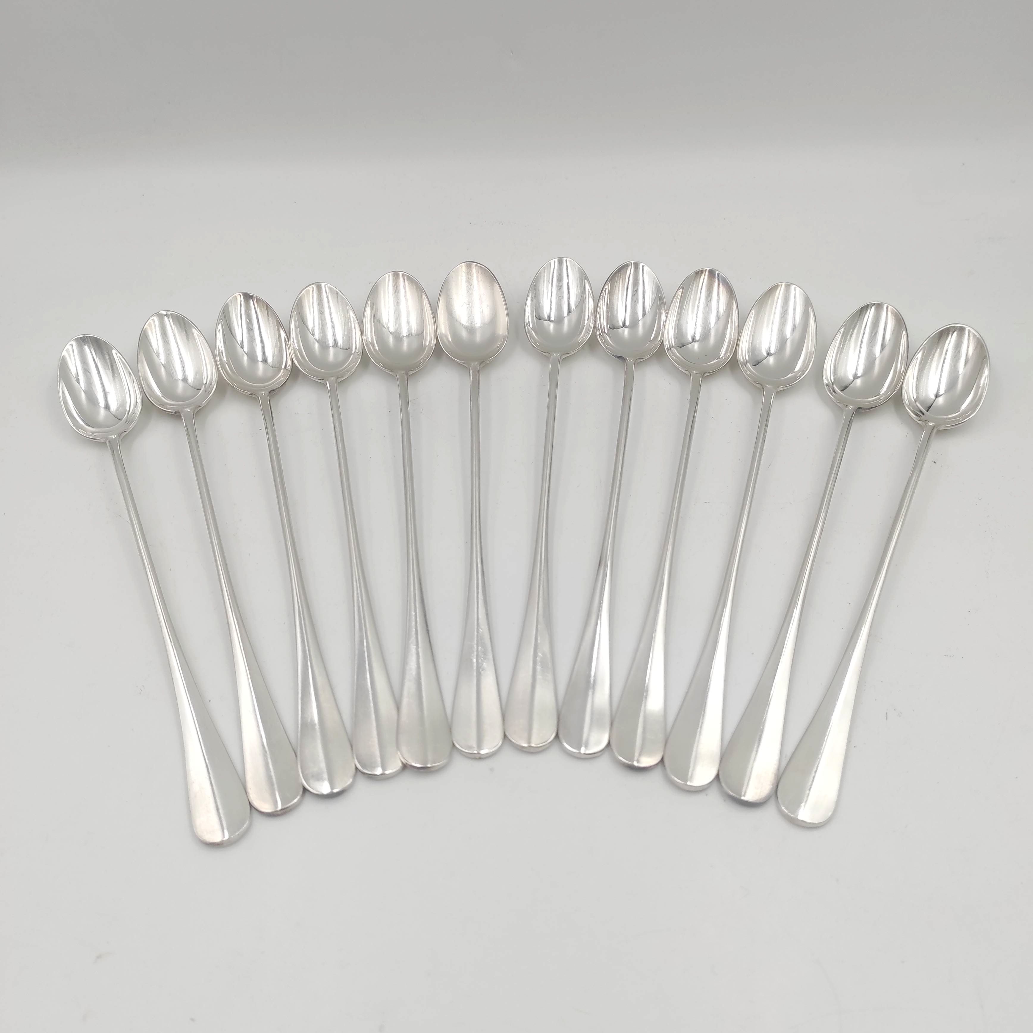 CHRISTOFLE BAGUETTE 12 CUILLERES A COCKTAIL / CONFITURE / GLACE EN METAL ARGENTE