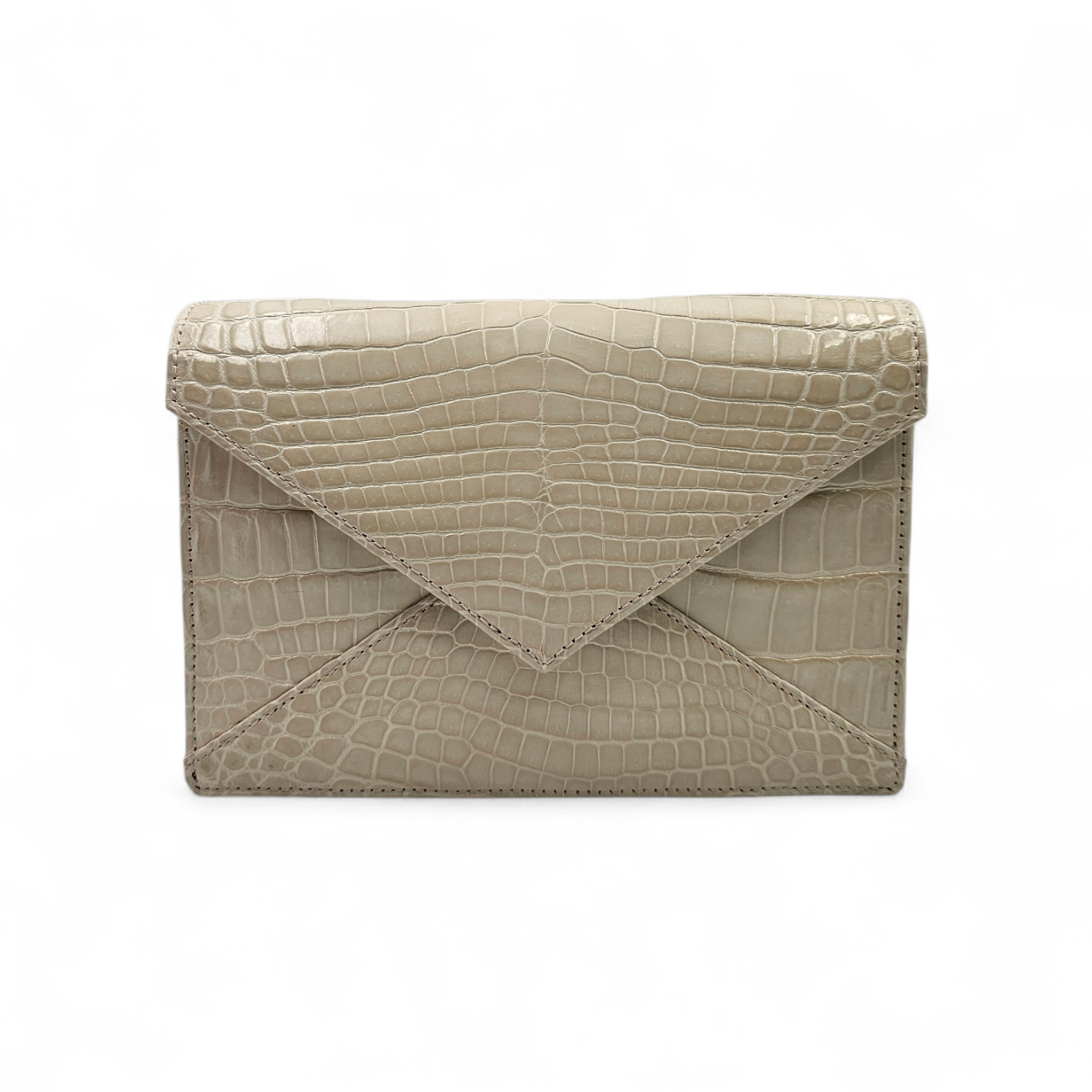 POCHETTE ENVELOPPE EN CROCODILE NILOTICUS IVOIRE AVEC CITES 20,5 x 15 x 4 CM