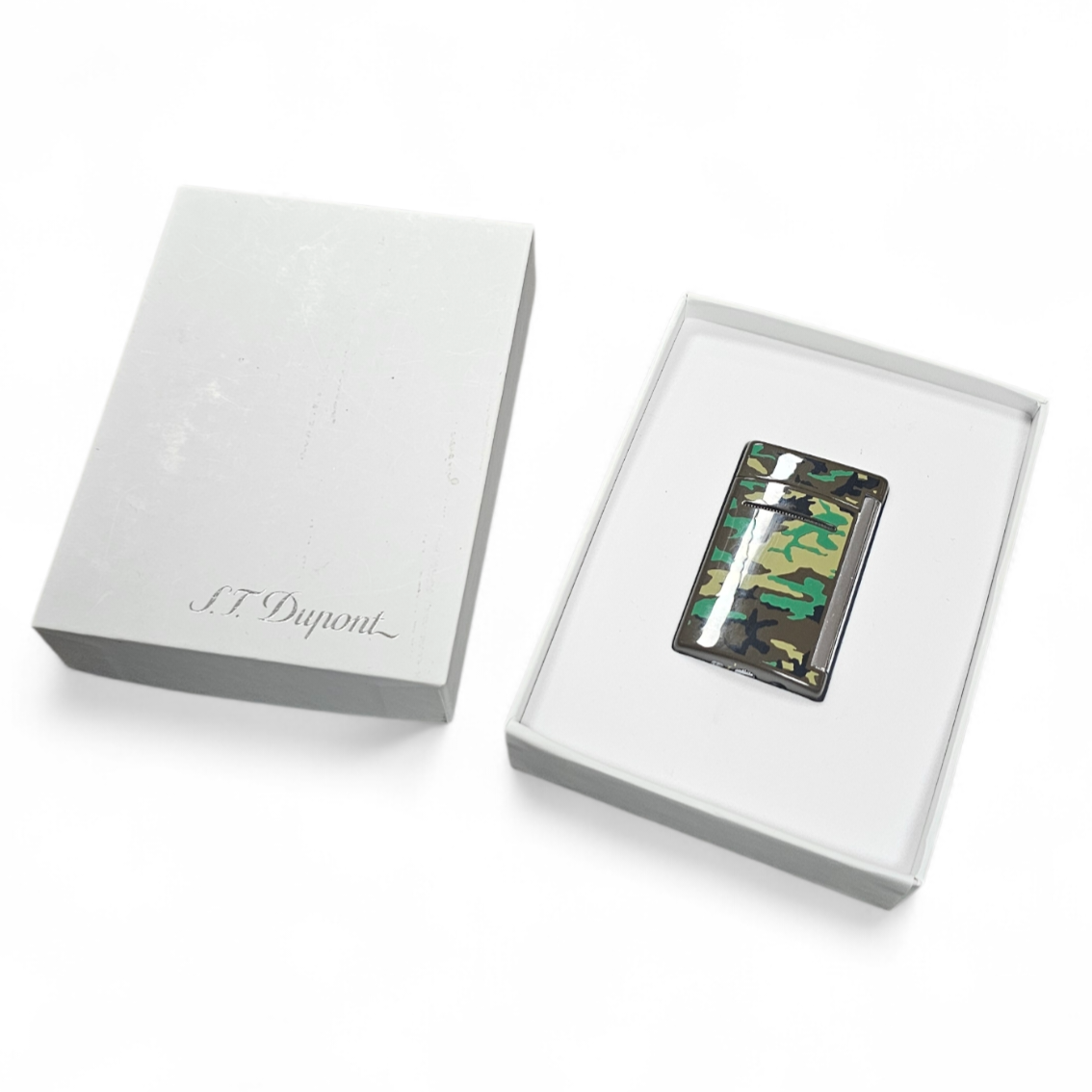 DUPONT BRIQUET MINIJET CAMOUFLAGE (BPLA254) + PAPIER + BOITE