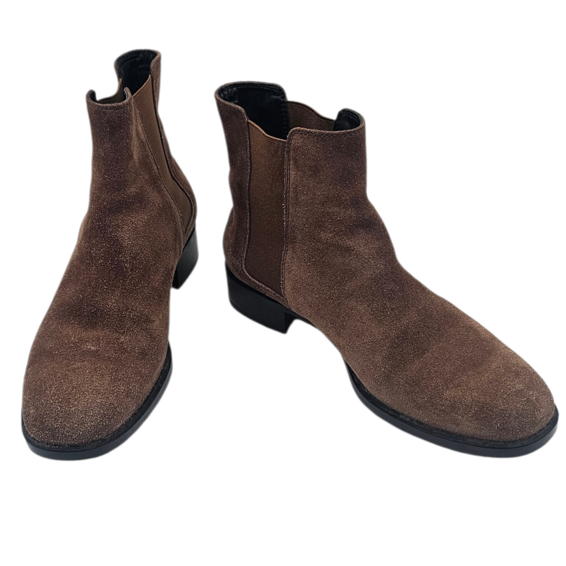 TODS BOTTINES CHELSEA EN DAIM MARRON TAUPE T.37 + POCHON