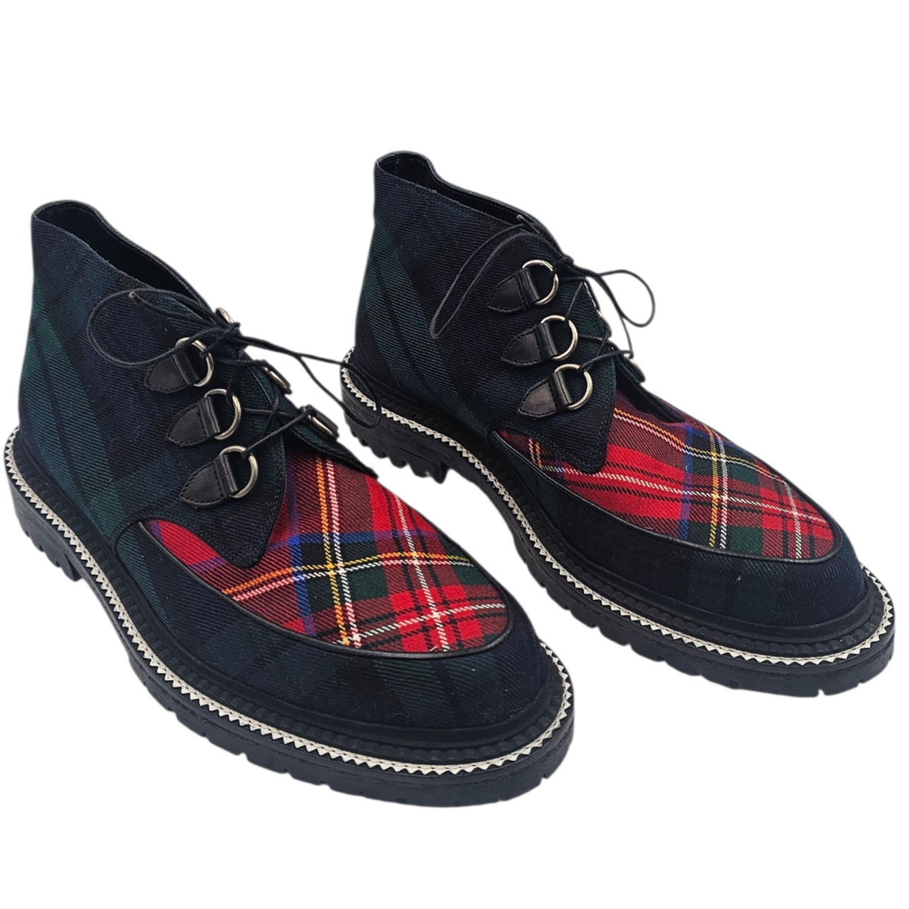 BURBERRY BOTTINES CREEPER TOILE CHECK TARTAN (ITBROSRLLOC) T.42,5 + POCHON