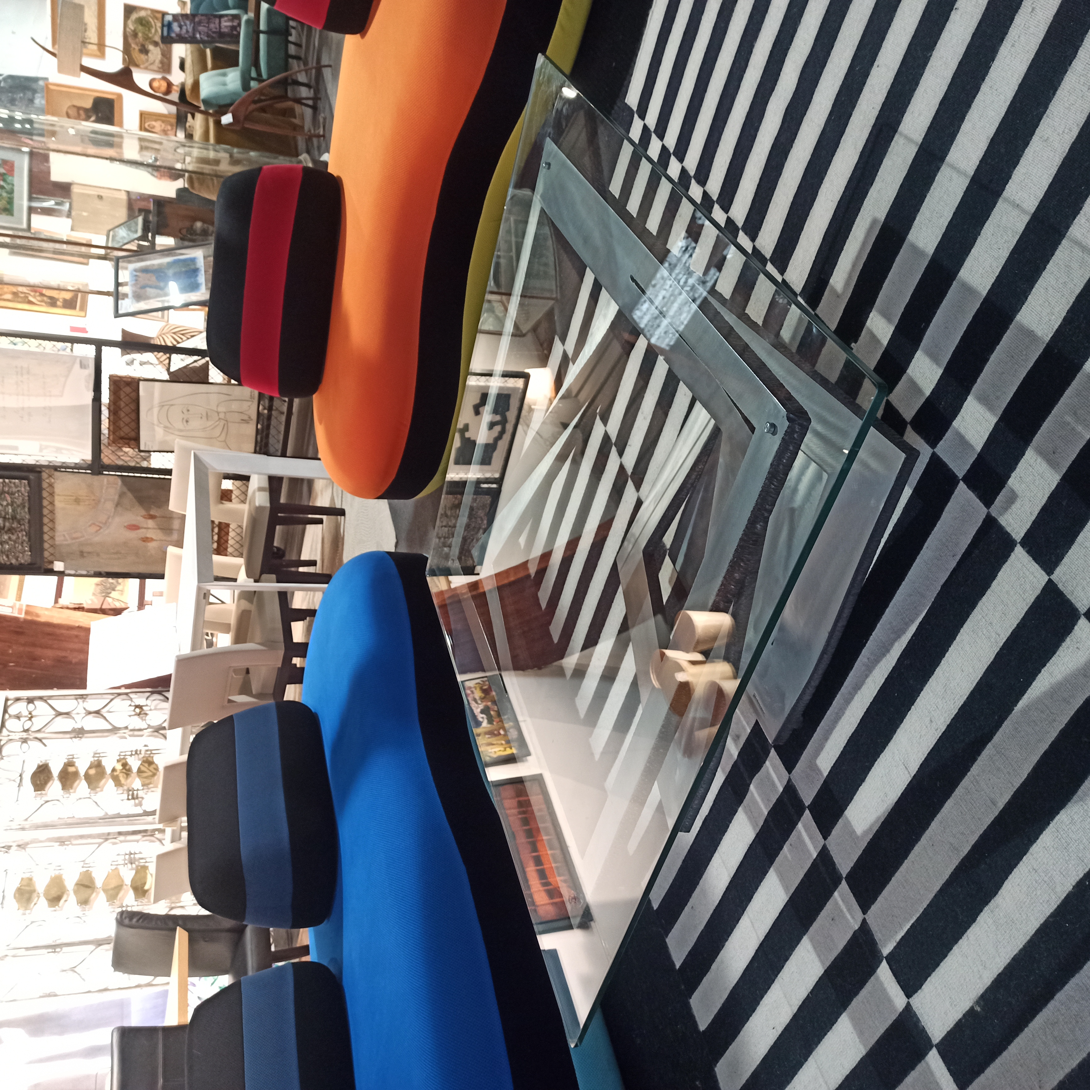 ROCHE BOBOIS TABLE BASSE FLEUR DE SEL 105/38/105 CM EN FER NATTU ET VERRE 12 MM