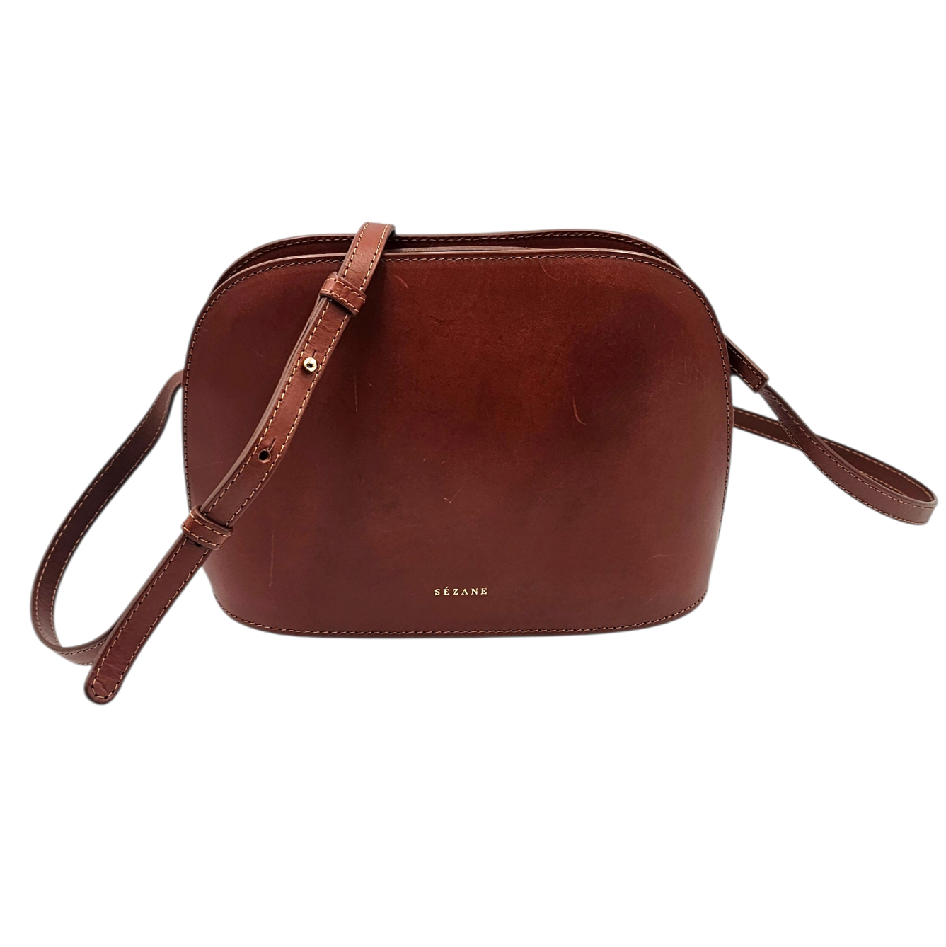 SEZANE SAC VICTOR HERITAGE EN CUIR NATUREL + DUST BAG