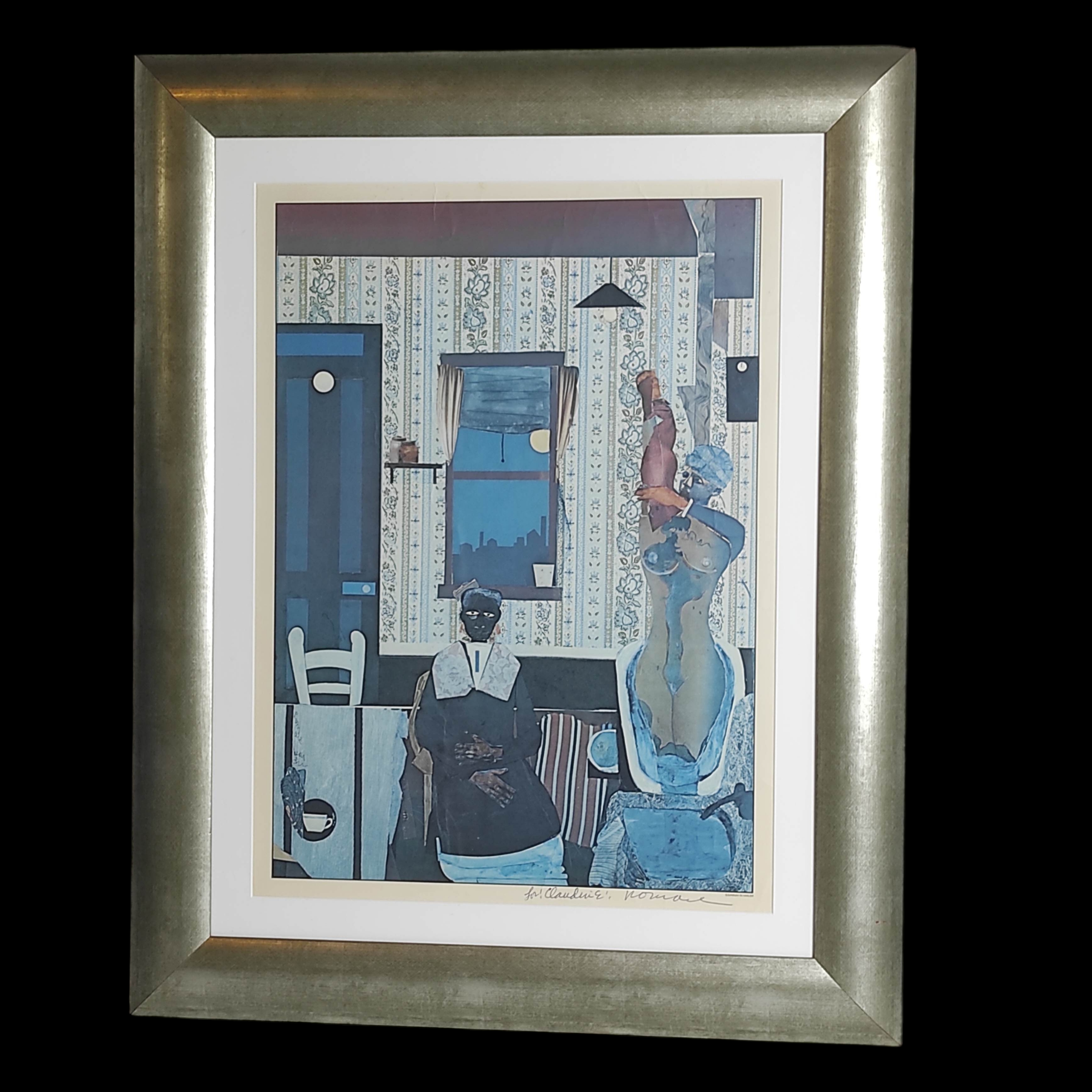 ROMARE BEARDEN AFFICHE DEDICACEE SUSANNAH IN HARLEM 90 x 72 CM