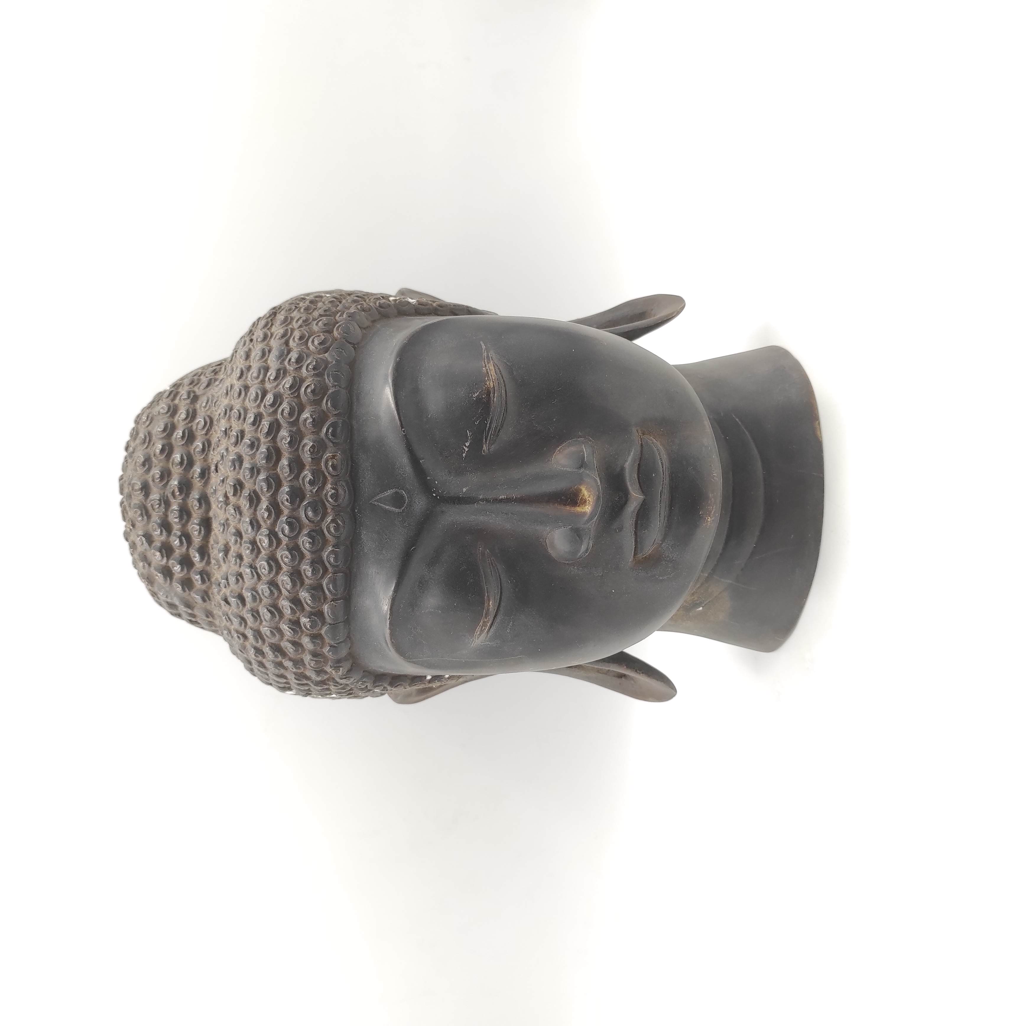 TETE DE BOUDDHA EN BRONZE H 24 CM