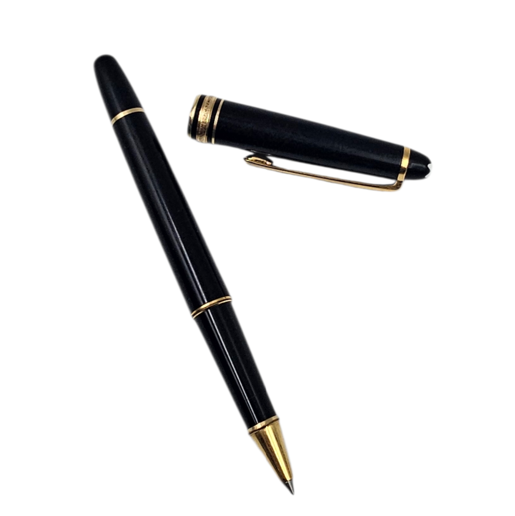 MONTBLANC MEISTERSTUCK STYLO ROLLER EN RESINE NOIRE ET PLAQUE OR