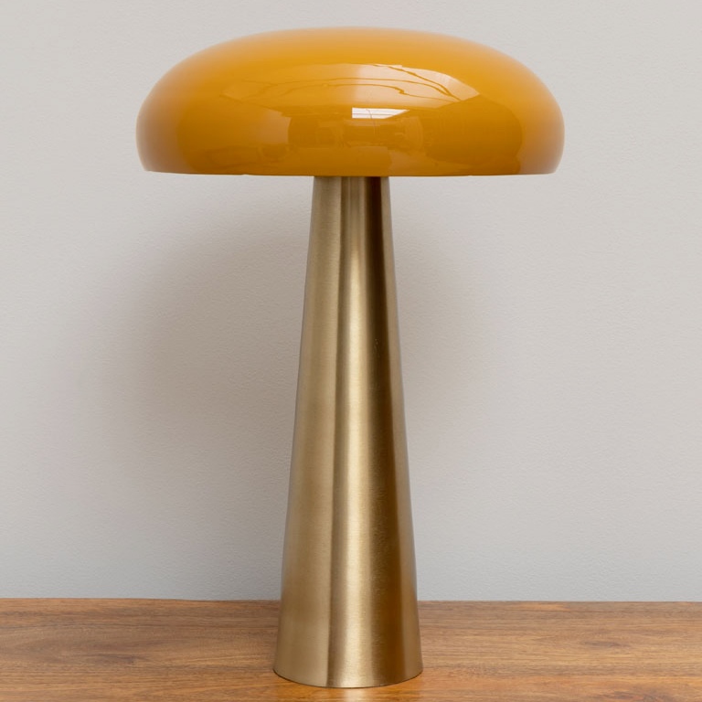 LAMPE CHAMPIGNON 43/30 CM PIED DORE
