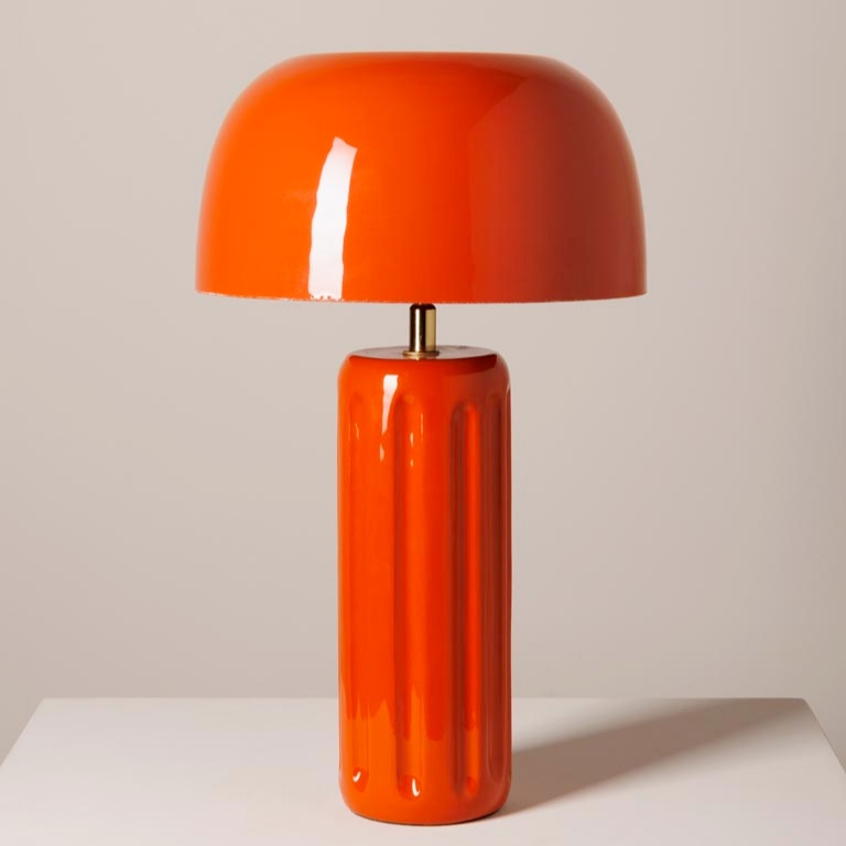 LAMPE A POSER LAQUE ORANGE LINDA 25/42 CM
