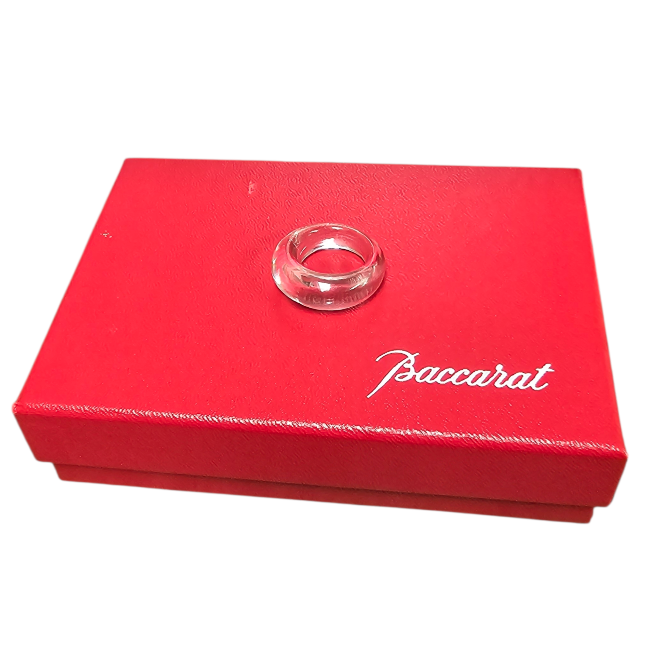 BACCARAT BAGUE JONC TANGO EN CRISTAL TAILLE 50 + POCHON + ECRIN