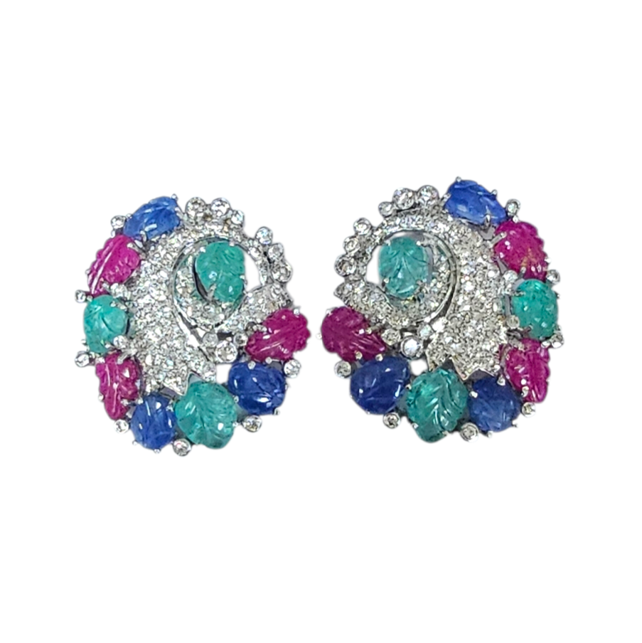 GIANSANTI ?? B.O. EN OR (750) SAPHIRS EMERAUDES RUBIS DIAMANTS PB 19.42 GR