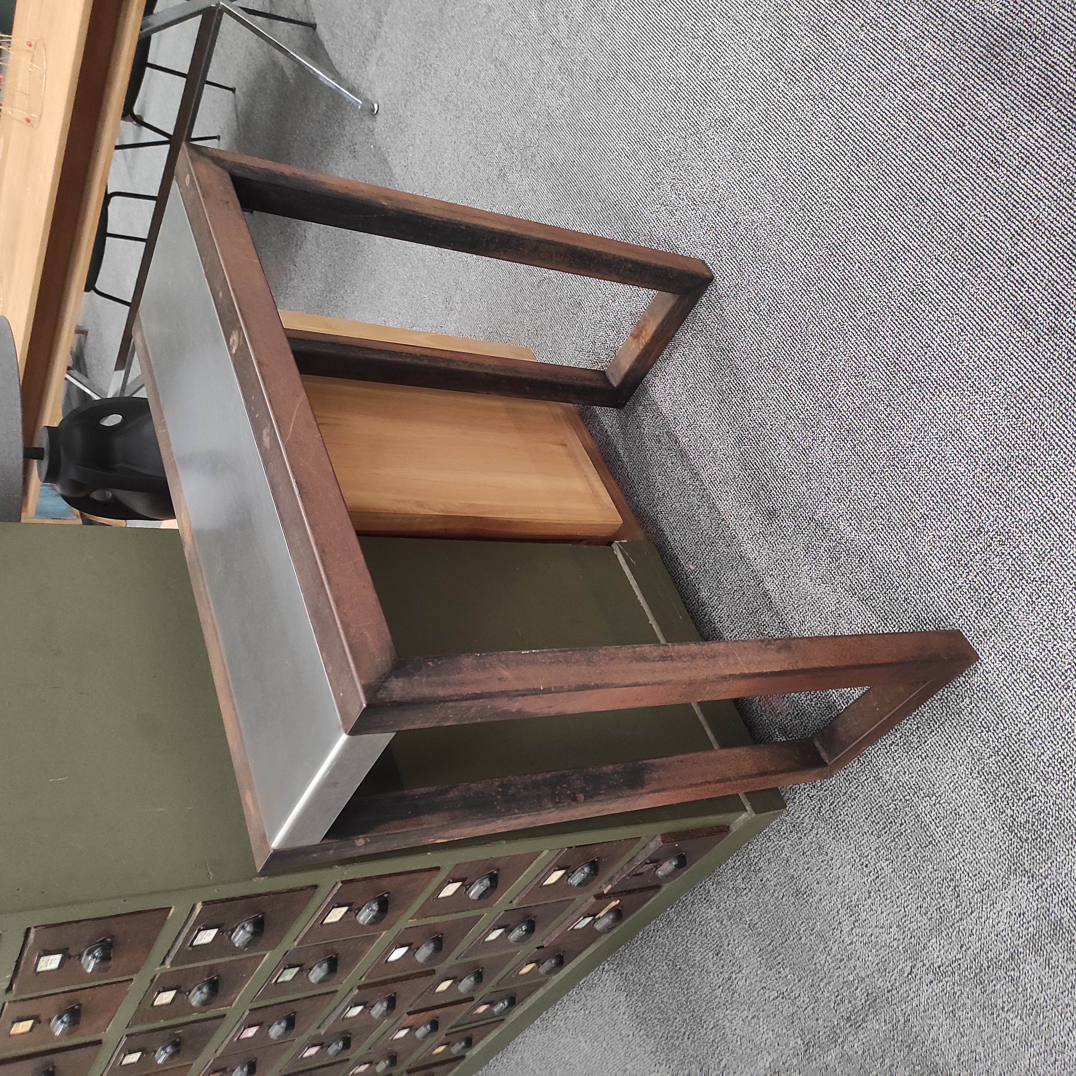 CONSOLE INDUS EN FER ET INOX 84/90/32 CM