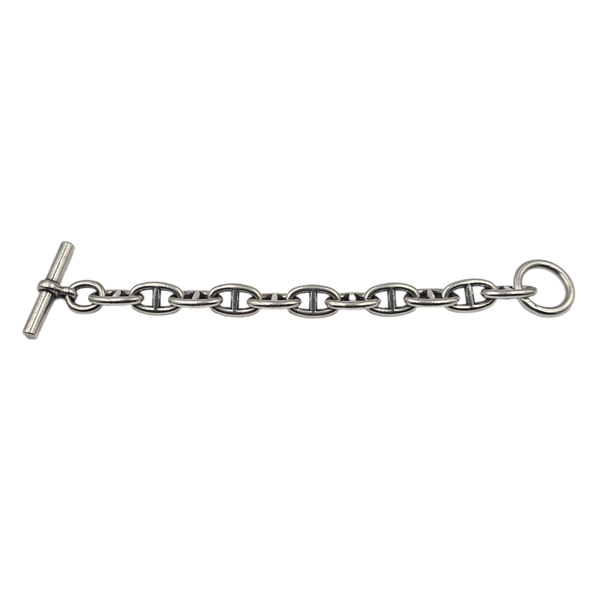 HERMES BRACELET CHAINE D ANCRE 11 MAILLONS EN ARGENT (MINERVE) 101.04 GR