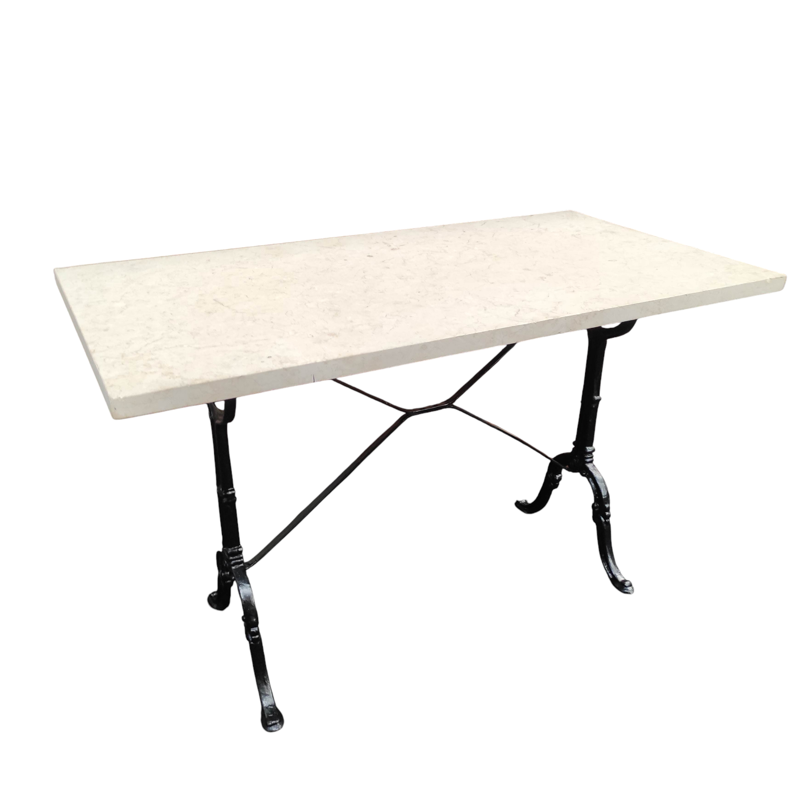TABLE DE BISTROT EN TRAVERTIN 115X60X73 CM