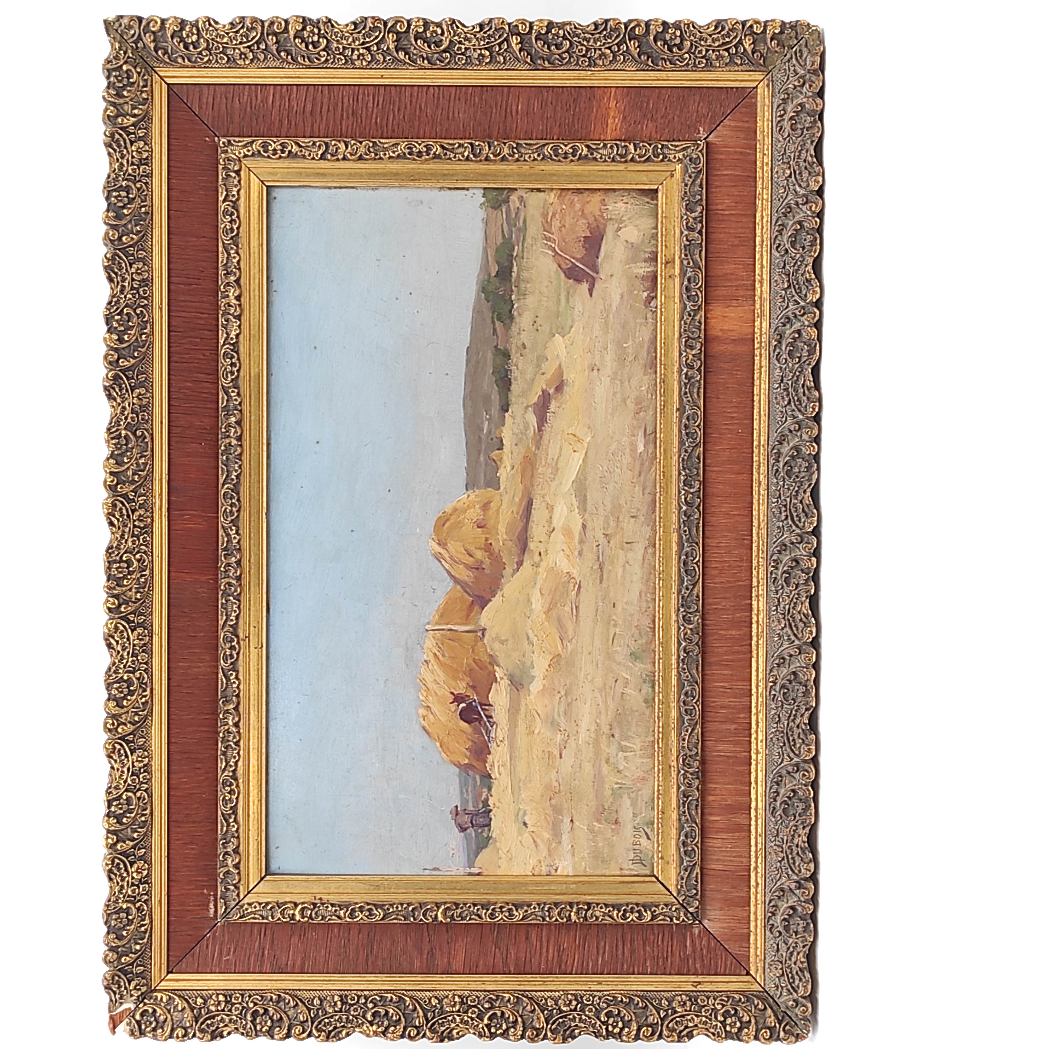 DUBOIS HSP SCENE DE CAMPAGNE LE PAYSAN ET SON ANE 32 x 18 CM