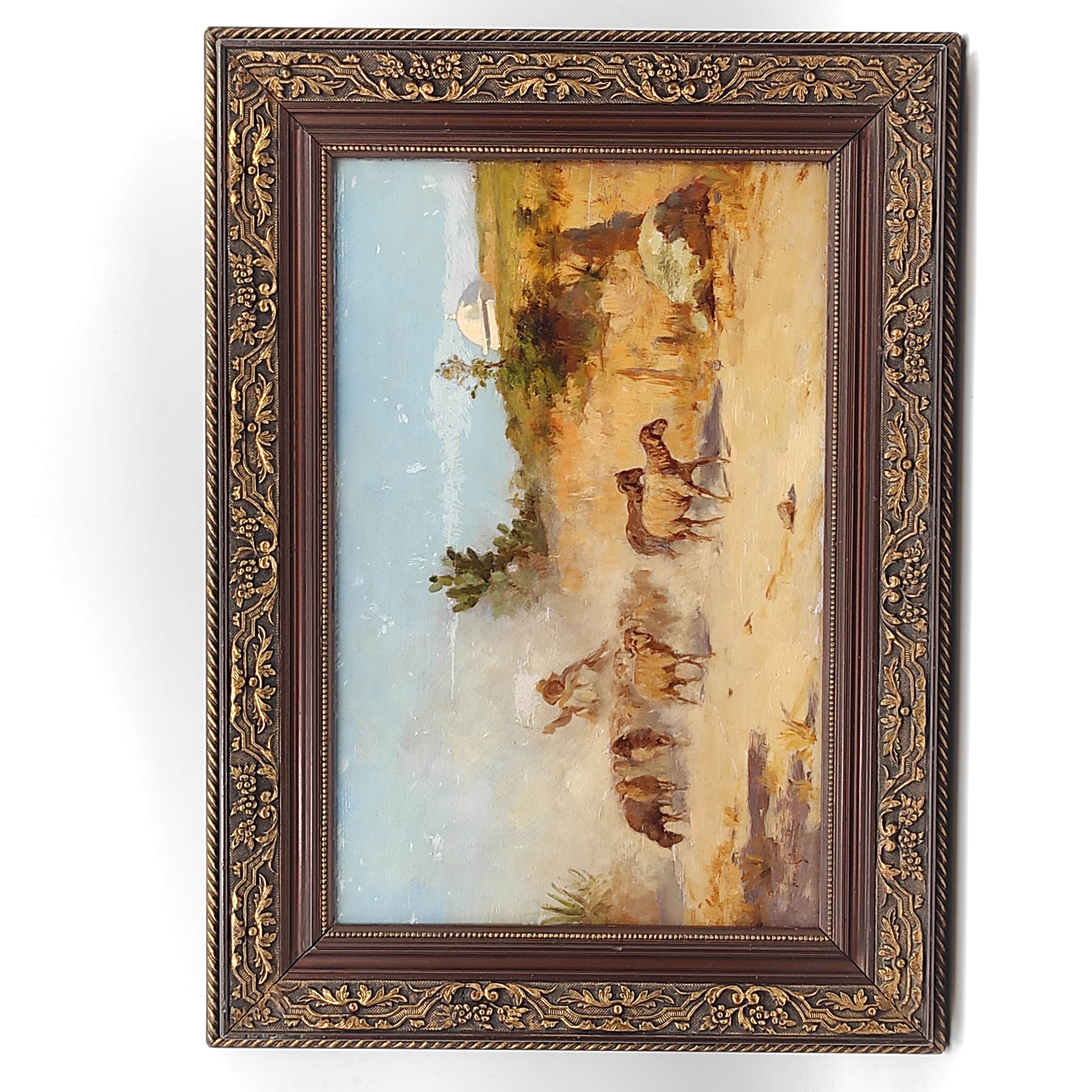 HSP PEINTURE ORIENTALISTE LE GARDIEN DE MOUTONS