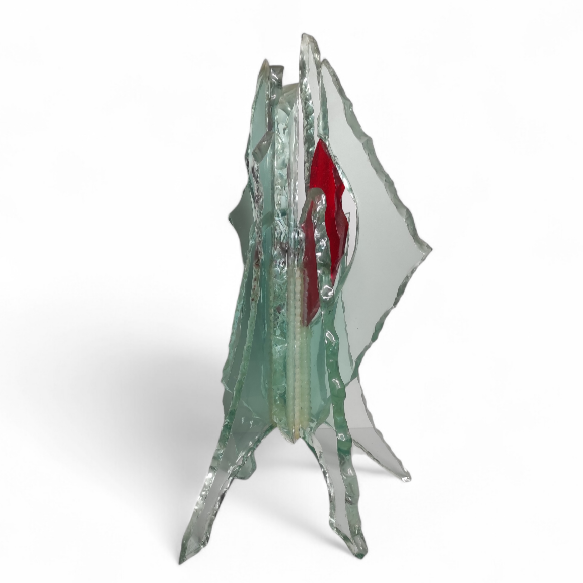SCULPTURE BRUTALISTE EN DALLES DE VERRE 66 CM