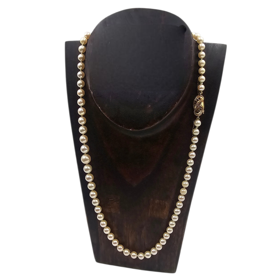 COLLIER 73 PERLES DE CULTURE FERMOIR OR (AIGLE) ET 8 CABOCHONS P.B. 33.29 GR