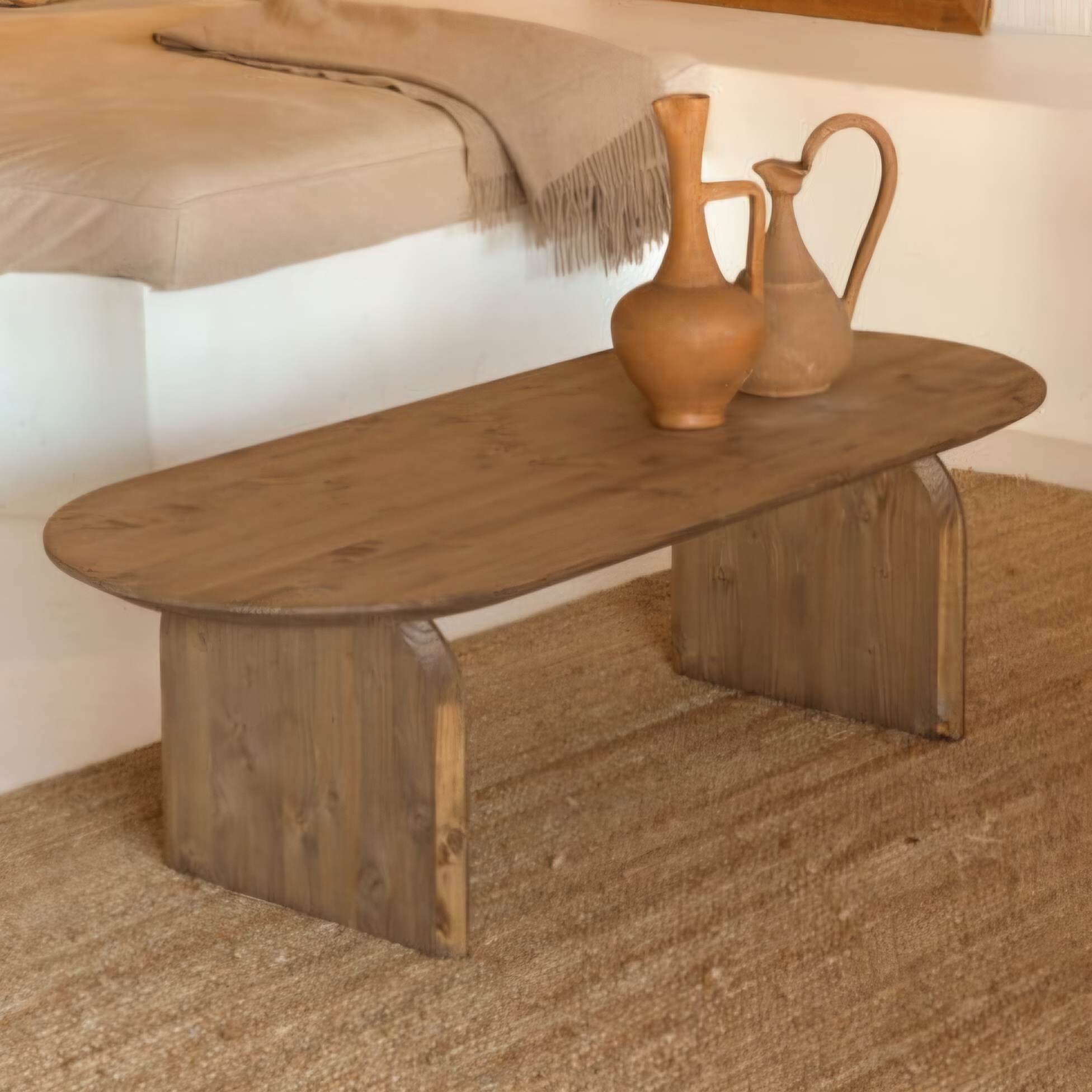 BLOOM TABLE BASSE OVALE EN CHENE 100 X 50 X 36 CM