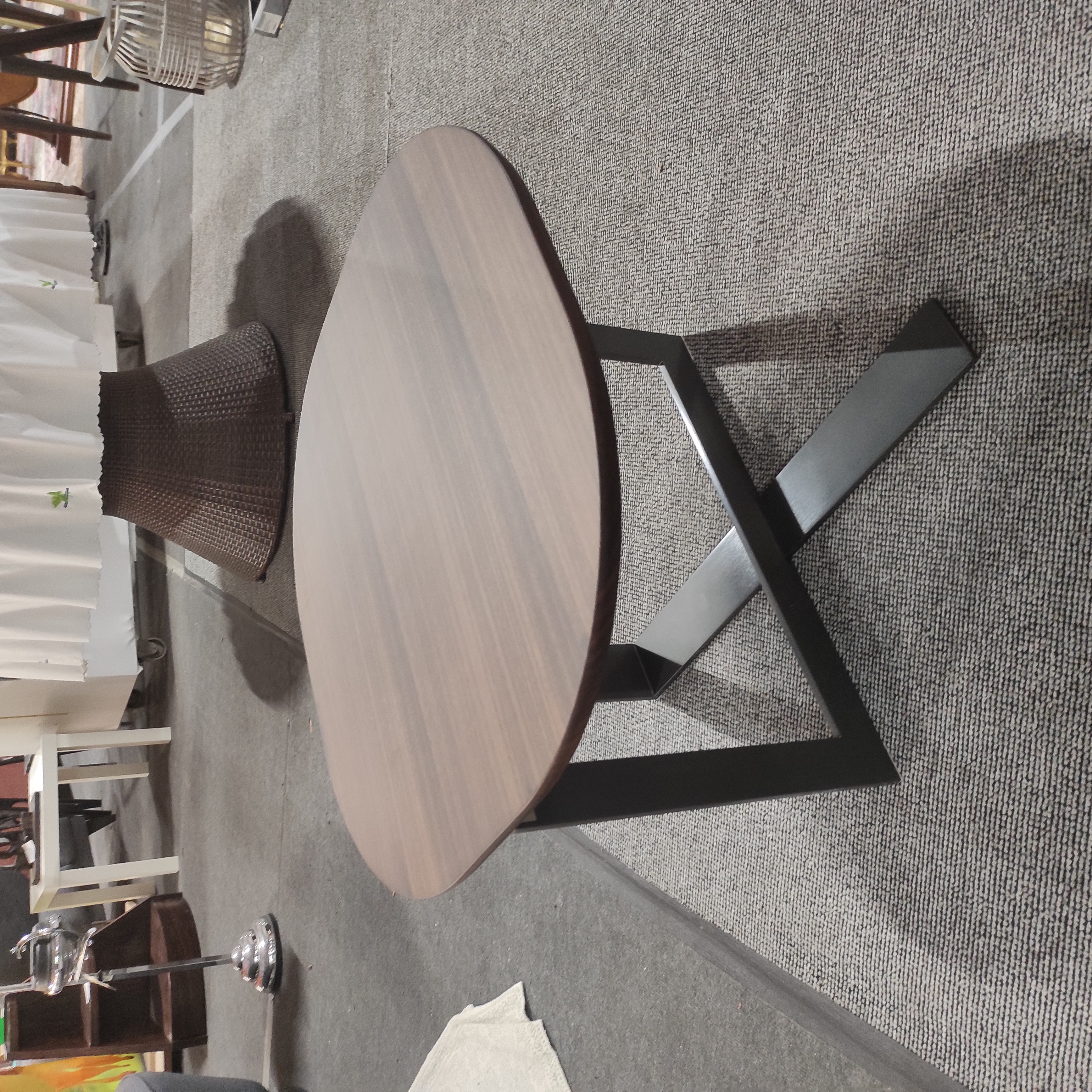 MOLTENI TABLE BASSE DOMINO EUCALYPTUS ET ETAIN 61.5/45/61.5 CM