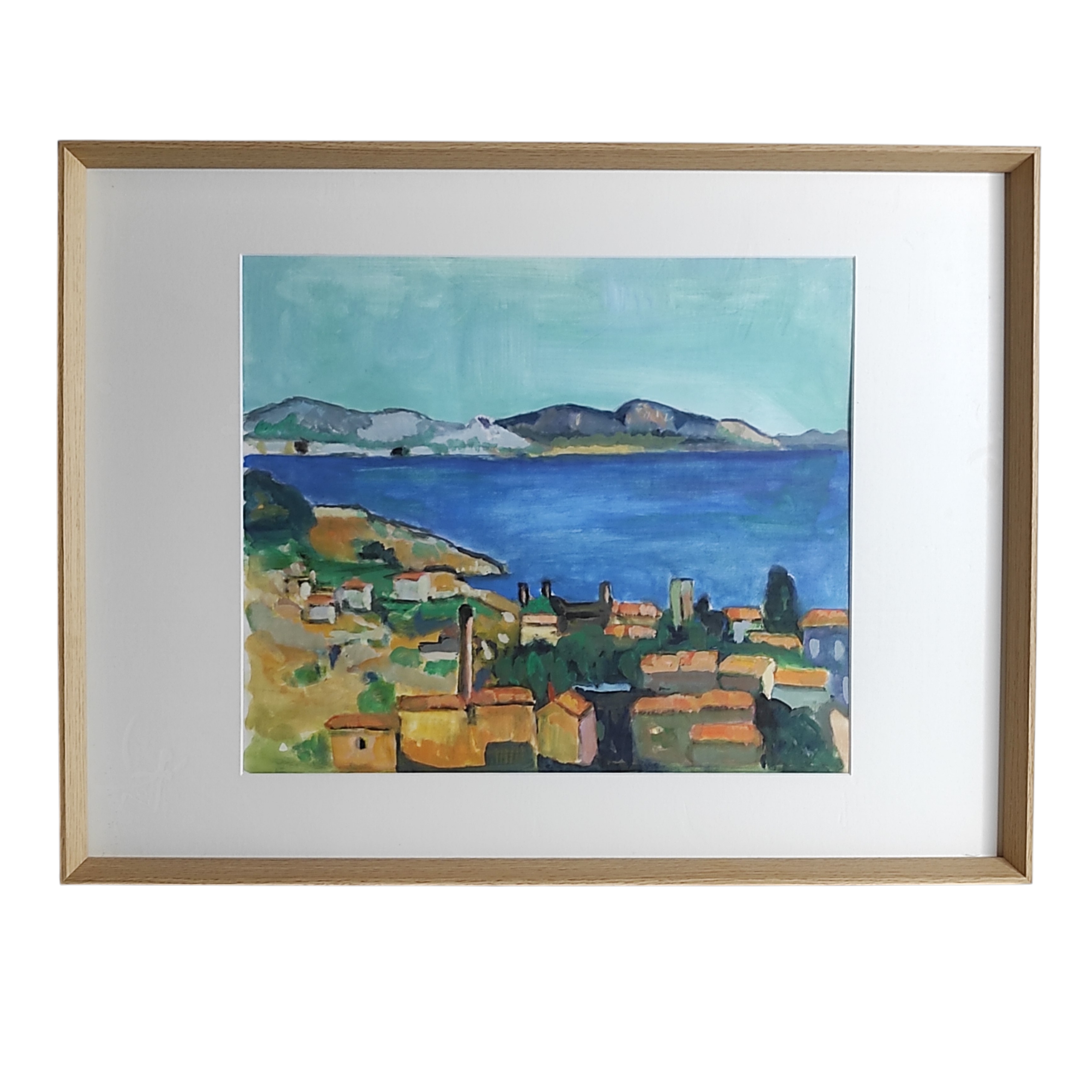 GOUACHE PAYSAGE MARSEILLAIS 53 x 44 CM HC